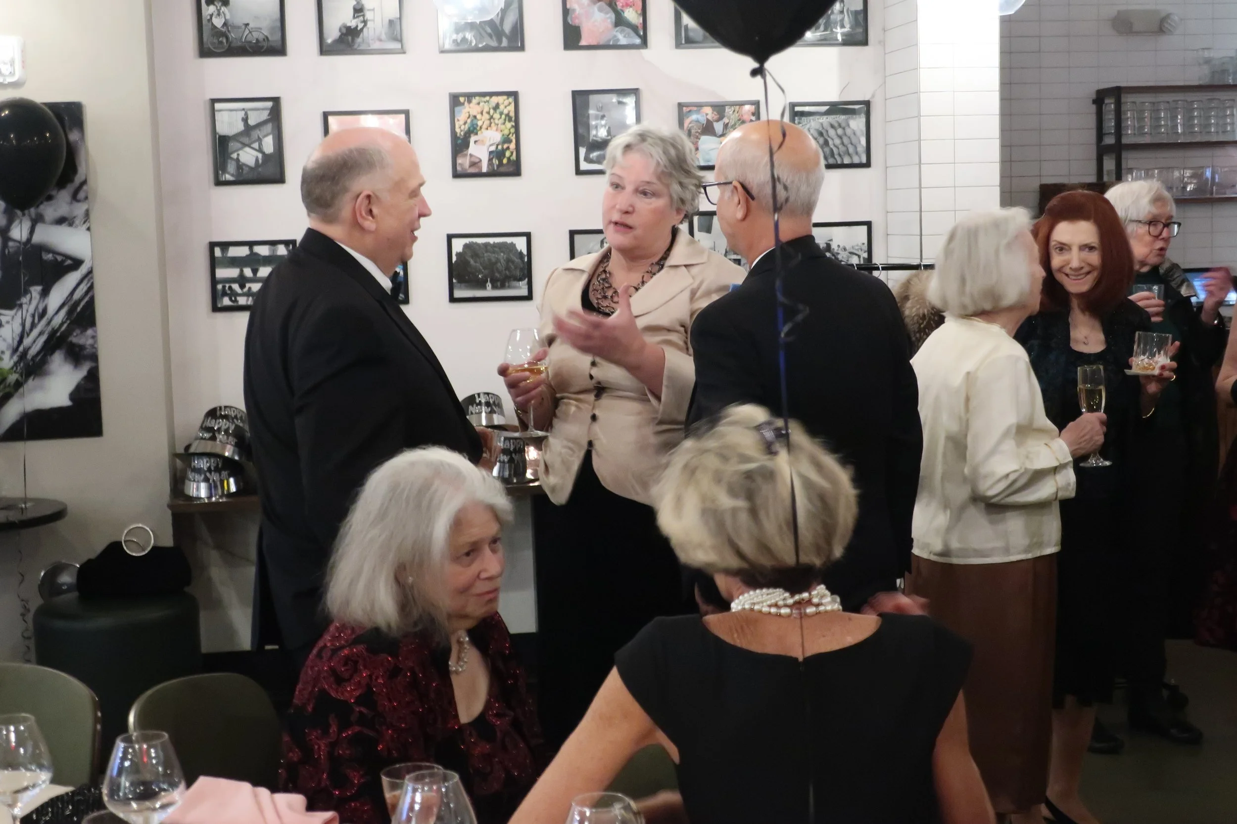  DC--Paraiso--New Year's Eve 2024--Cocktail Hour before dinner--Jamie Ennis, Margaret Roberts, Keith Havens, Carrol Kindel, Eugena Blythe, Cathy Chamberlain, (front) Jan Ennis and Debbie Schreiber 