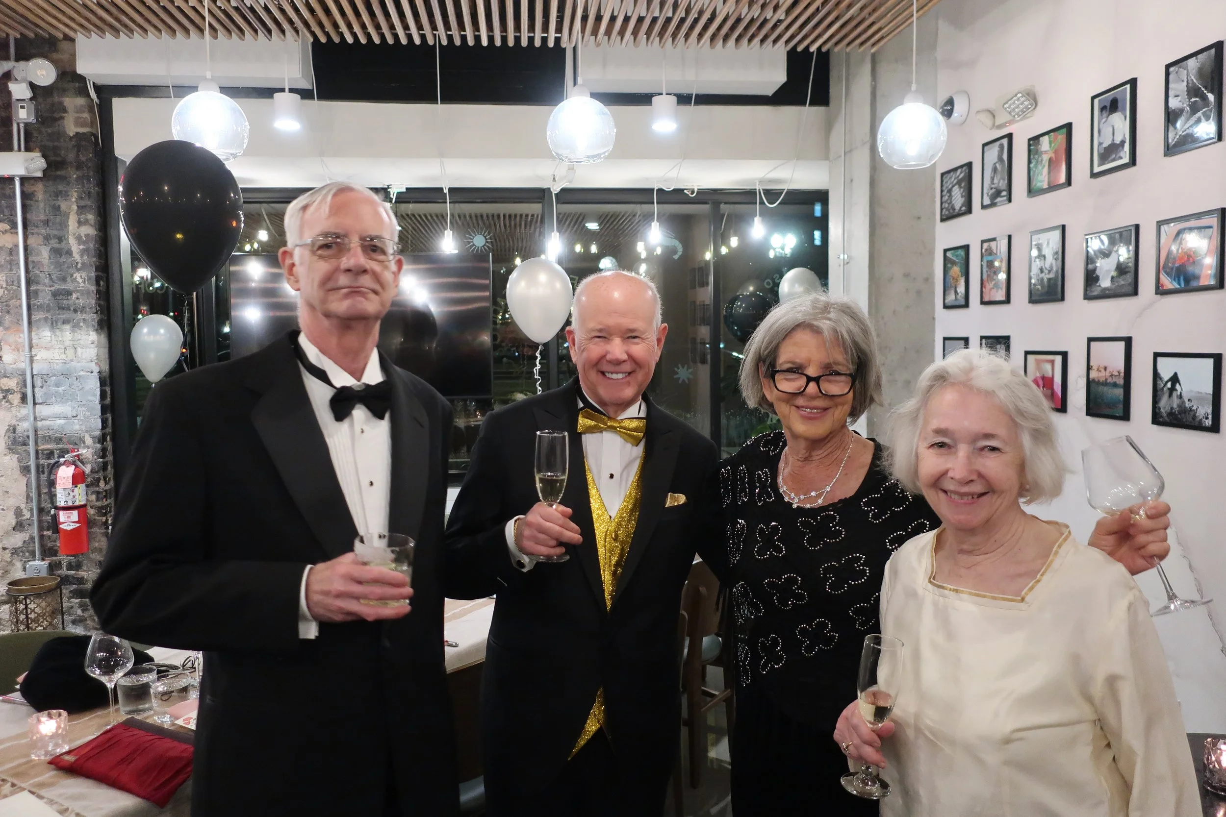  DC--Paraiso--New Year's Eve 2024--Cocktail Hour before dinner--Michael Cantlon, Gene Butler, Kathy Chamberlan andCarrol Kindel 