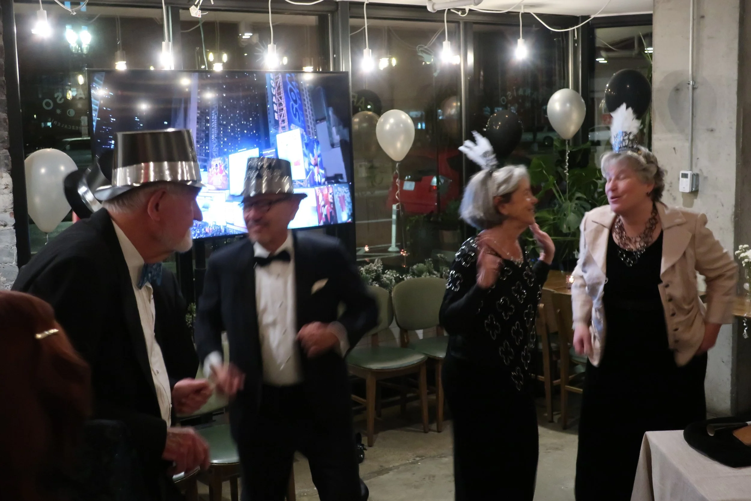  DC--Paraiso--New Year's Eve 2024--Dancing--Bob Bush, Enrique Gomez, Kathy Chamberlain and Margaret Roberts 
