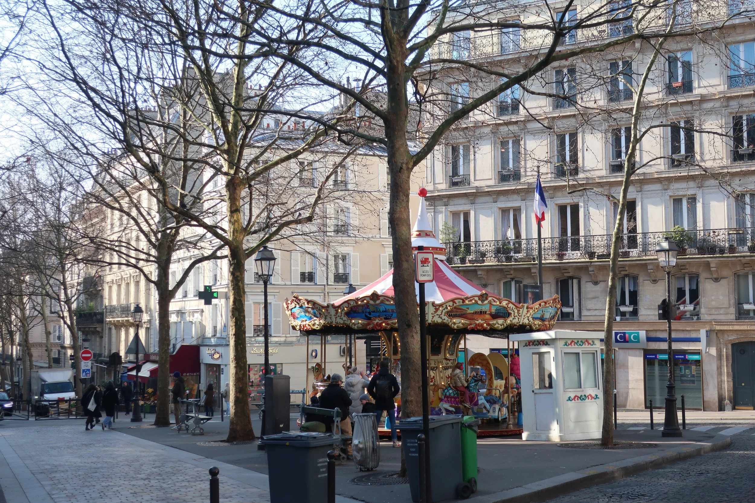  Paris Spring 2025--Montmartre, Ave. Trudaine with carousel 