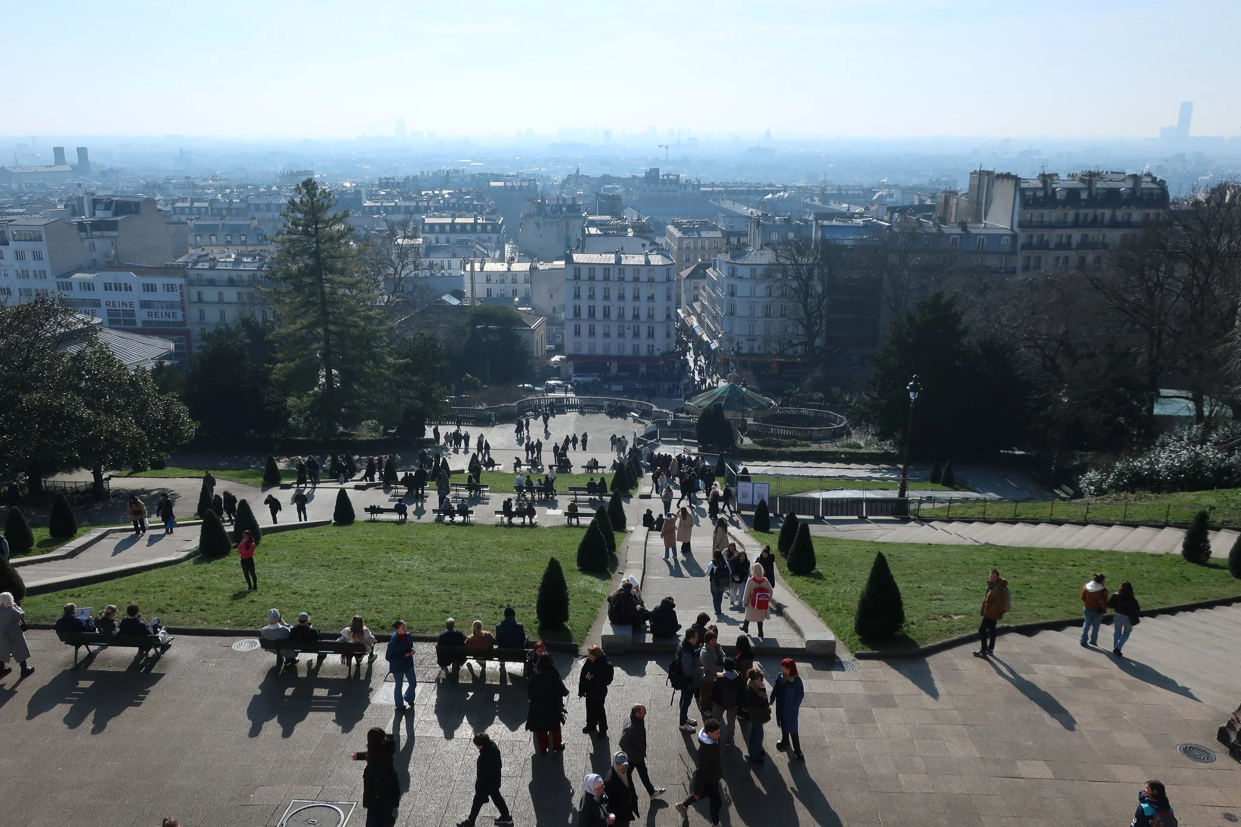  Paris--Spring 2025--Montmartre, from Sacre Coeur looking towards Montparnasse and down to Montmartre 