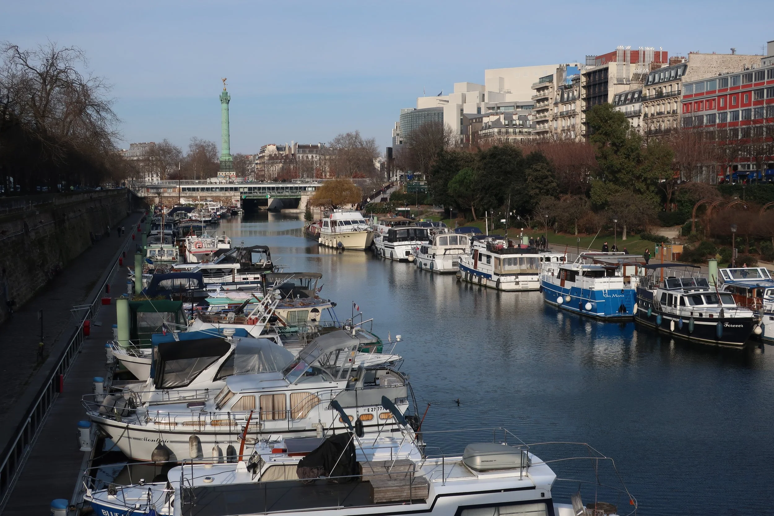  Paris--Spring 2025--The Bastille and the canal coming from the Seine 