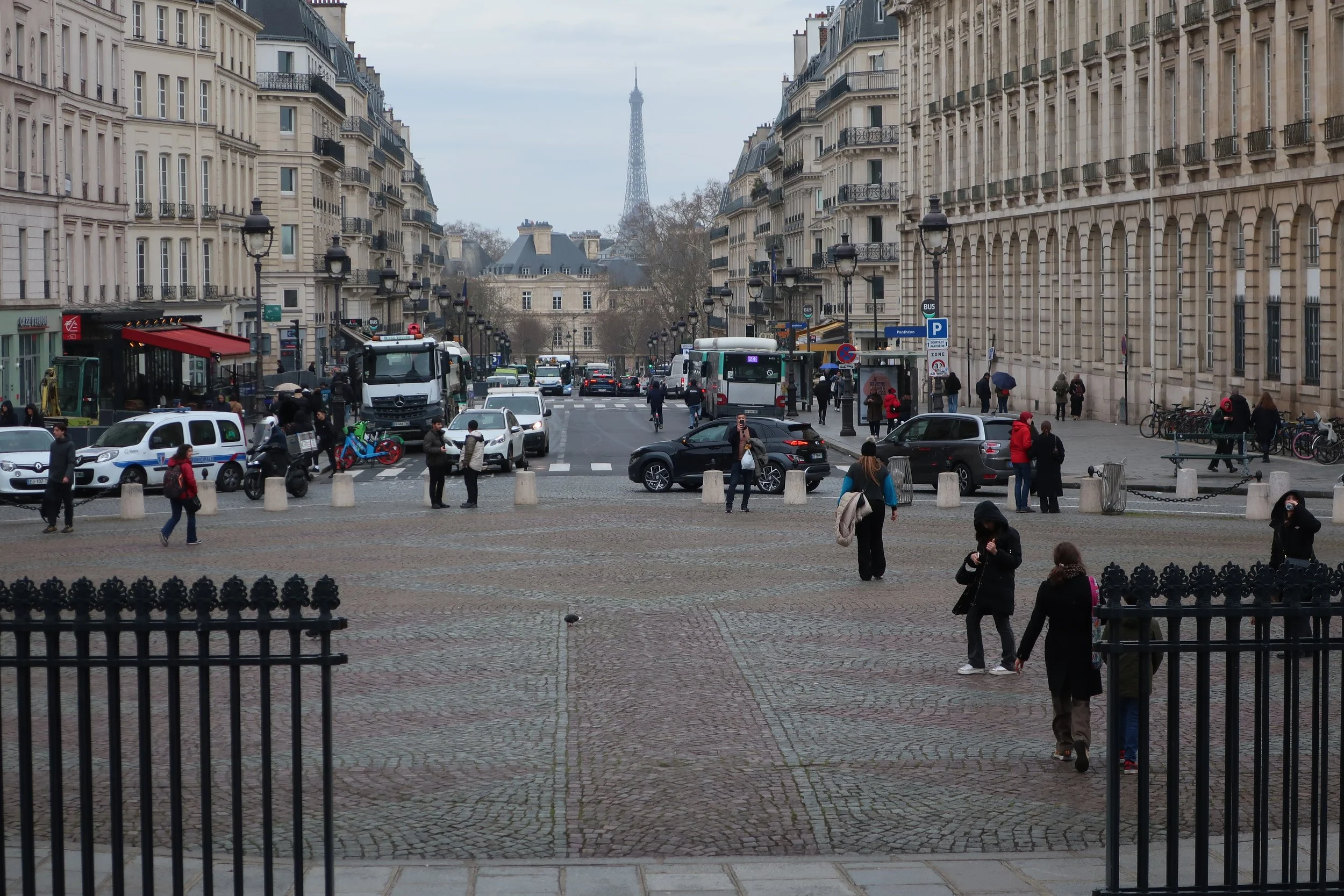  Paris--Spring 2025--View from the front of The Pantheon with the Eiffel Tower in the distance 