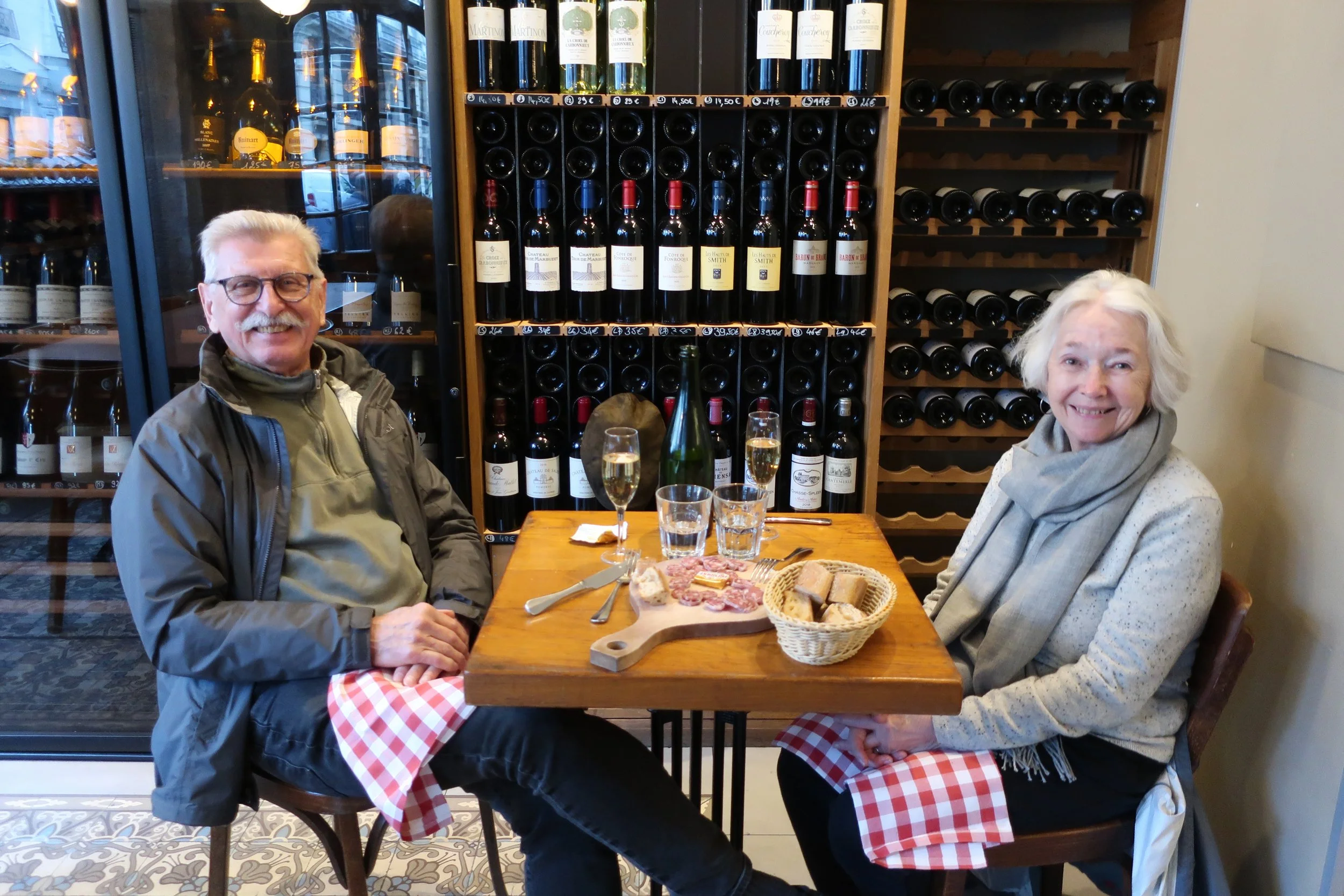 Paris--Spring 2025--Rue Racine cafe near the Odeon.  Karl and Carrol Kindel 