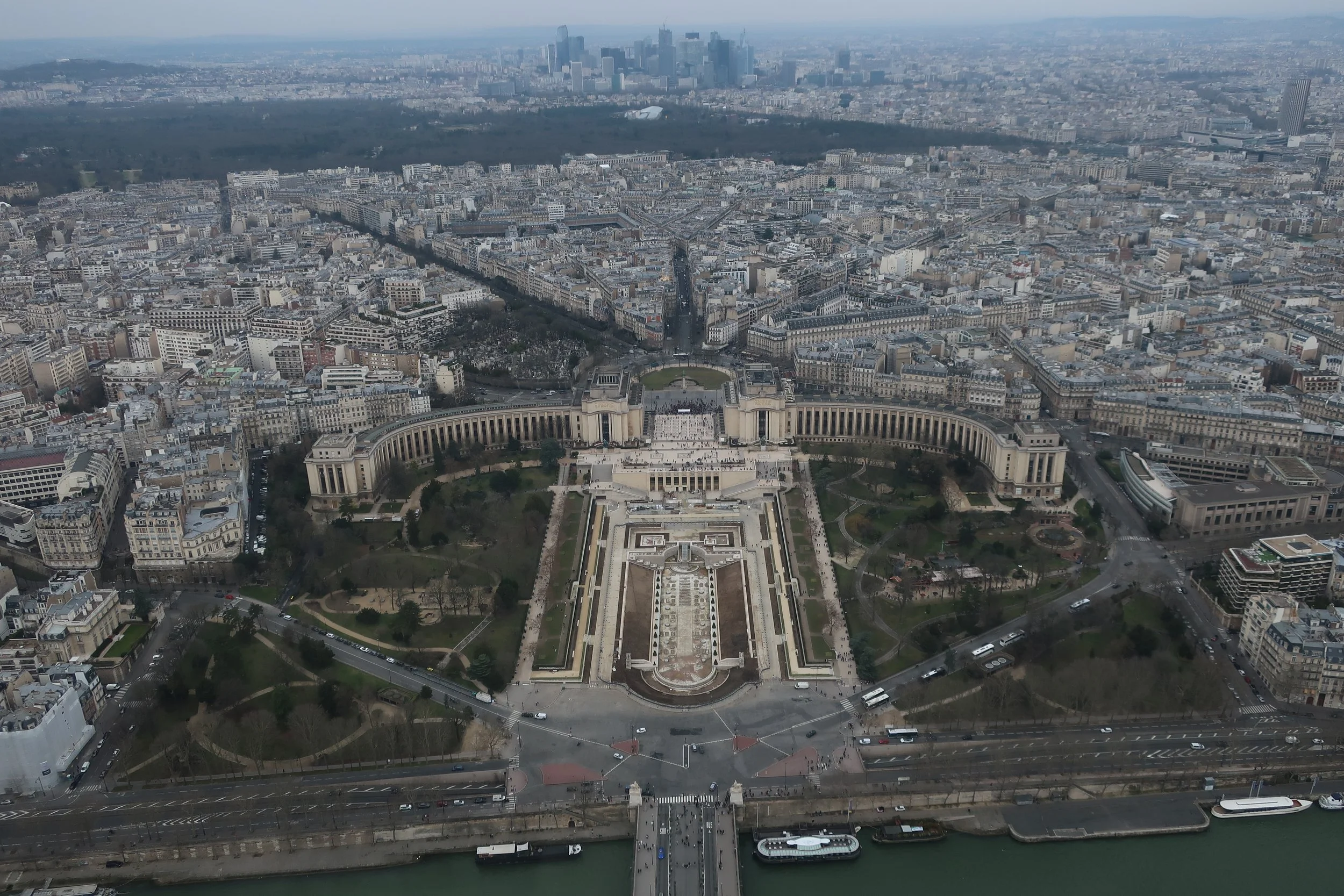  Paris--Eiffel Tower Spring 2025--View from top (1000 feet)--Champs de Mars 