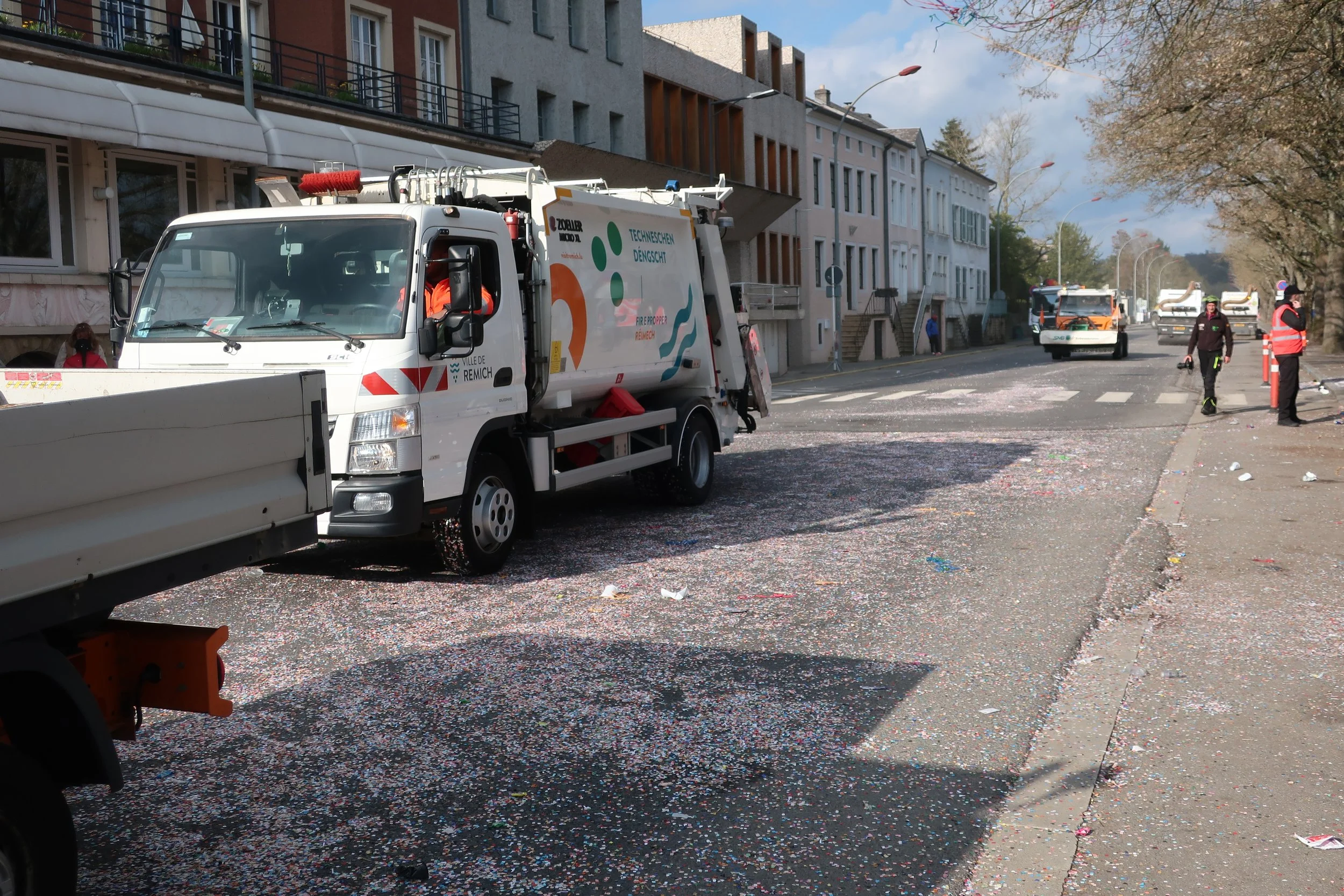  Luxembourg 2025--Remich Cavalcade Celebration--After the parade, cleanup is immediate and efficient in typical Luxembourgish manner 