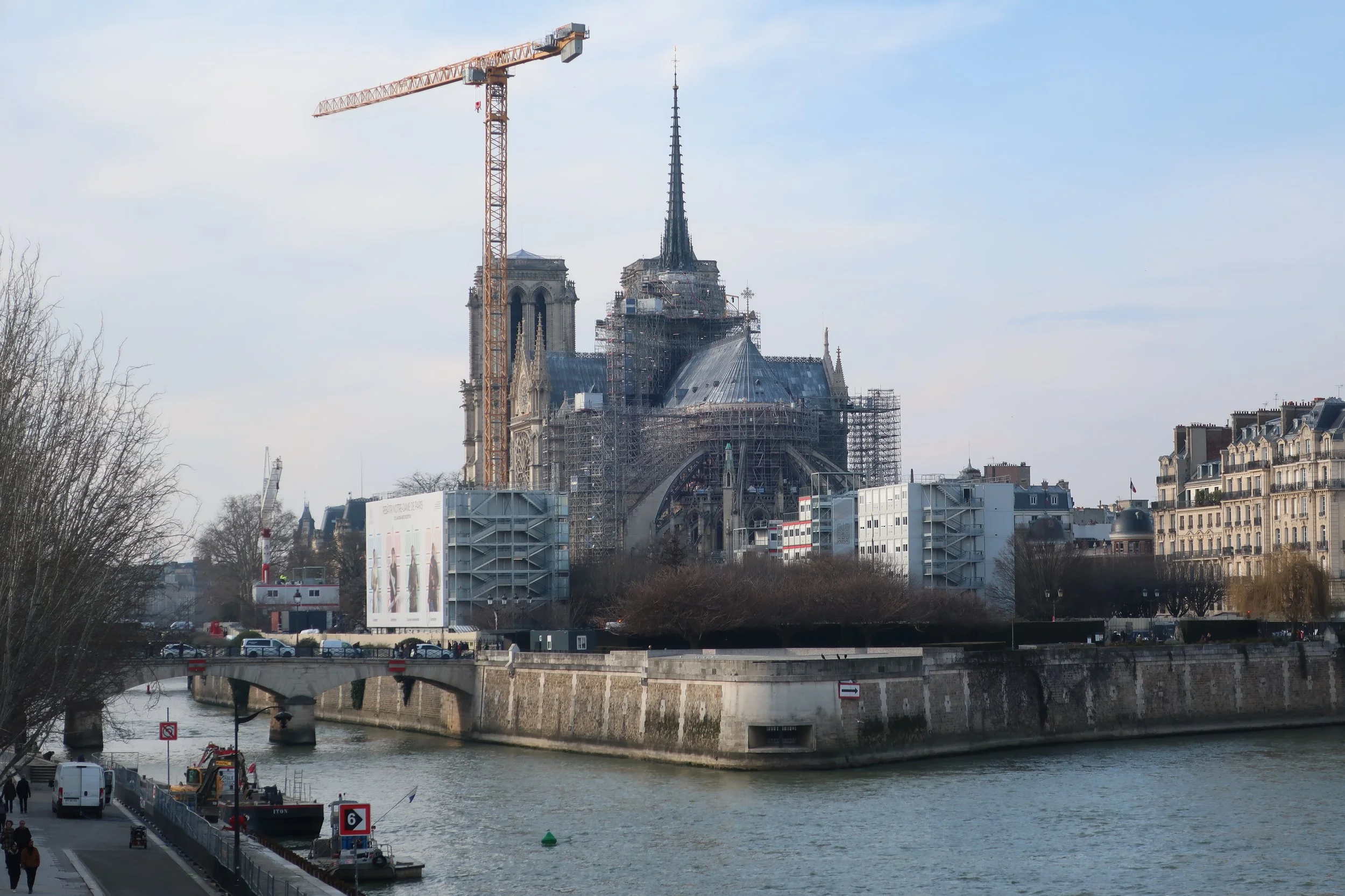  Paris--Spring 2025--Notre Dame from the back showing some of the ongoing construction 