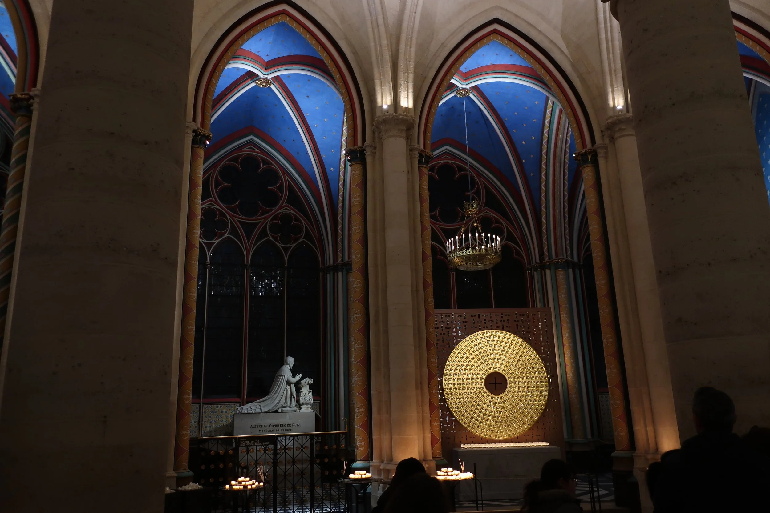  Paris--Spring 2025--Notre Dame behind the Choir enclosure painted as it was when originally built, Reliquary for Christ's crown of thorns 