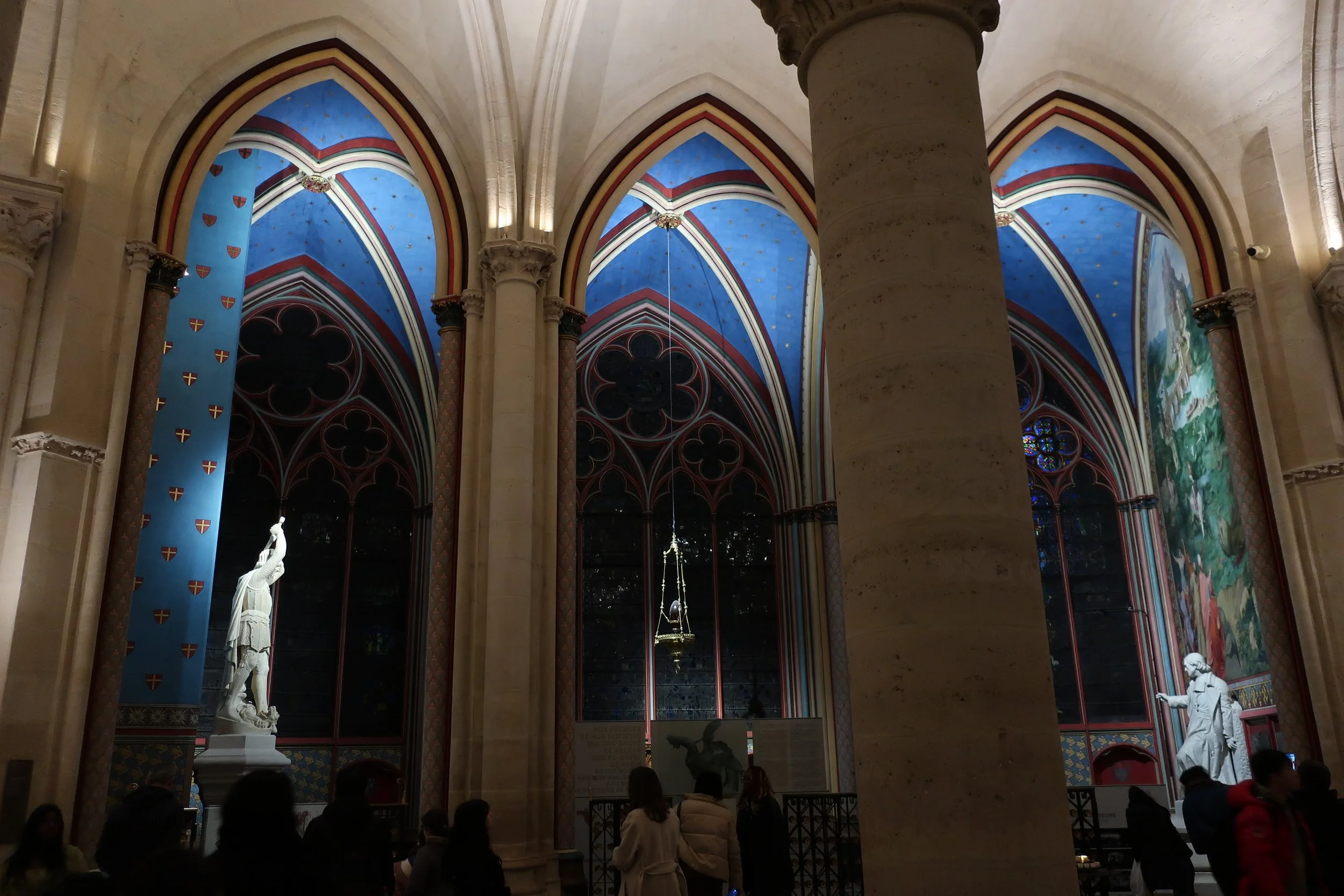  Paris--Spring 2025--Notre Dame behind the Choir enclosure painted as it was when originally built 
