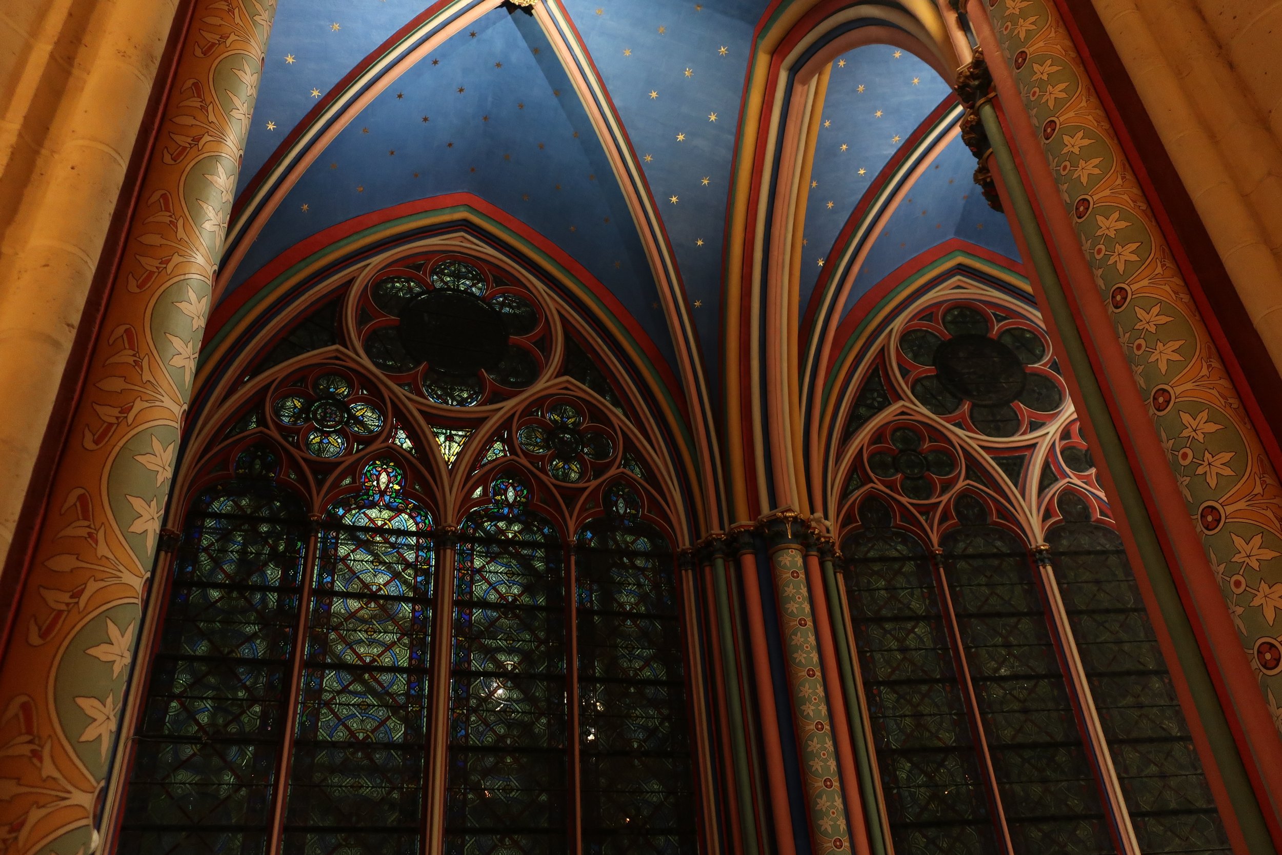  Paris--Spring 2025--Notre Dame behind the Choir enclosure painted as it was when originally built 