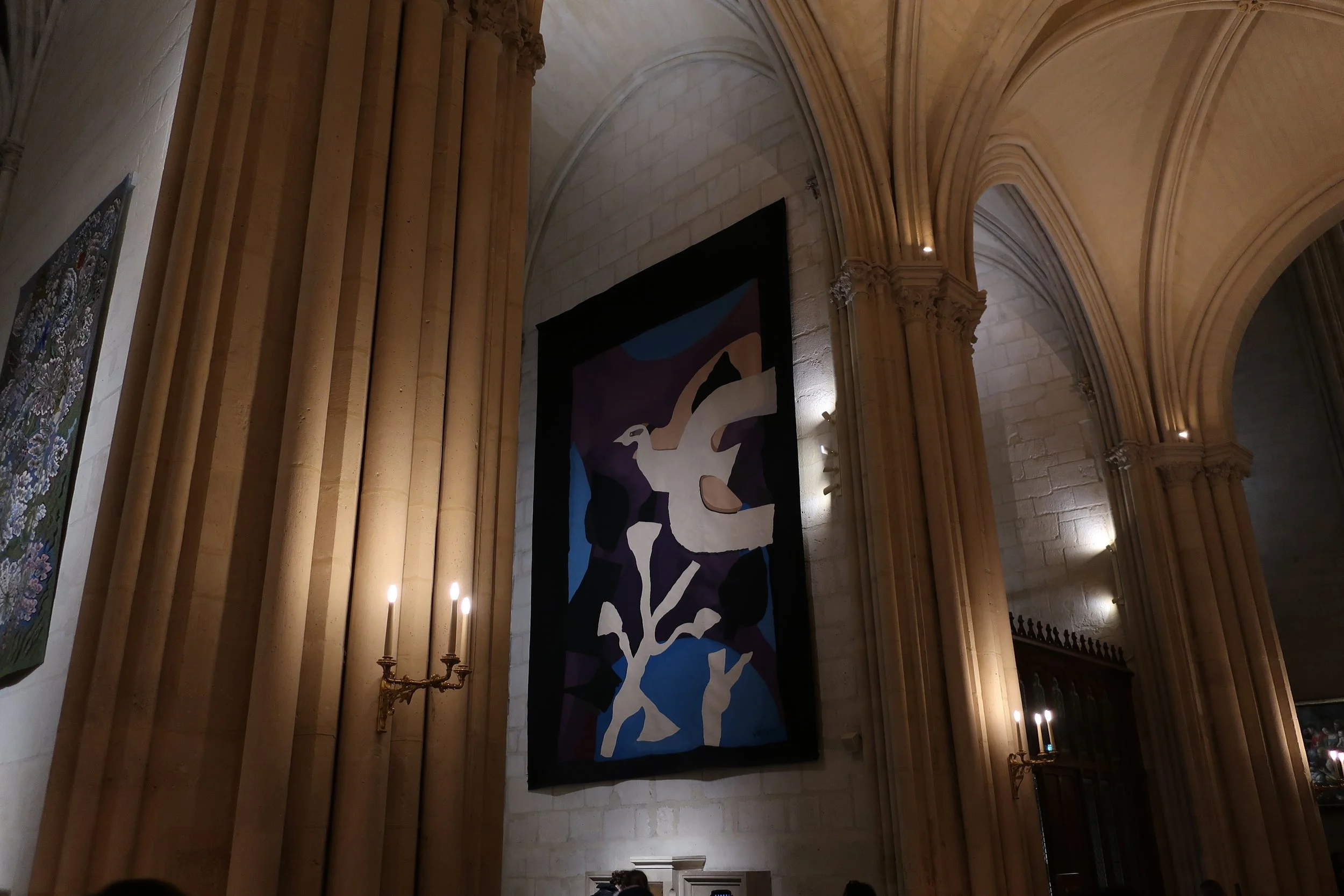  Paris--Spring 2025--Notre Dame, The Nave with the Braque tapistry 