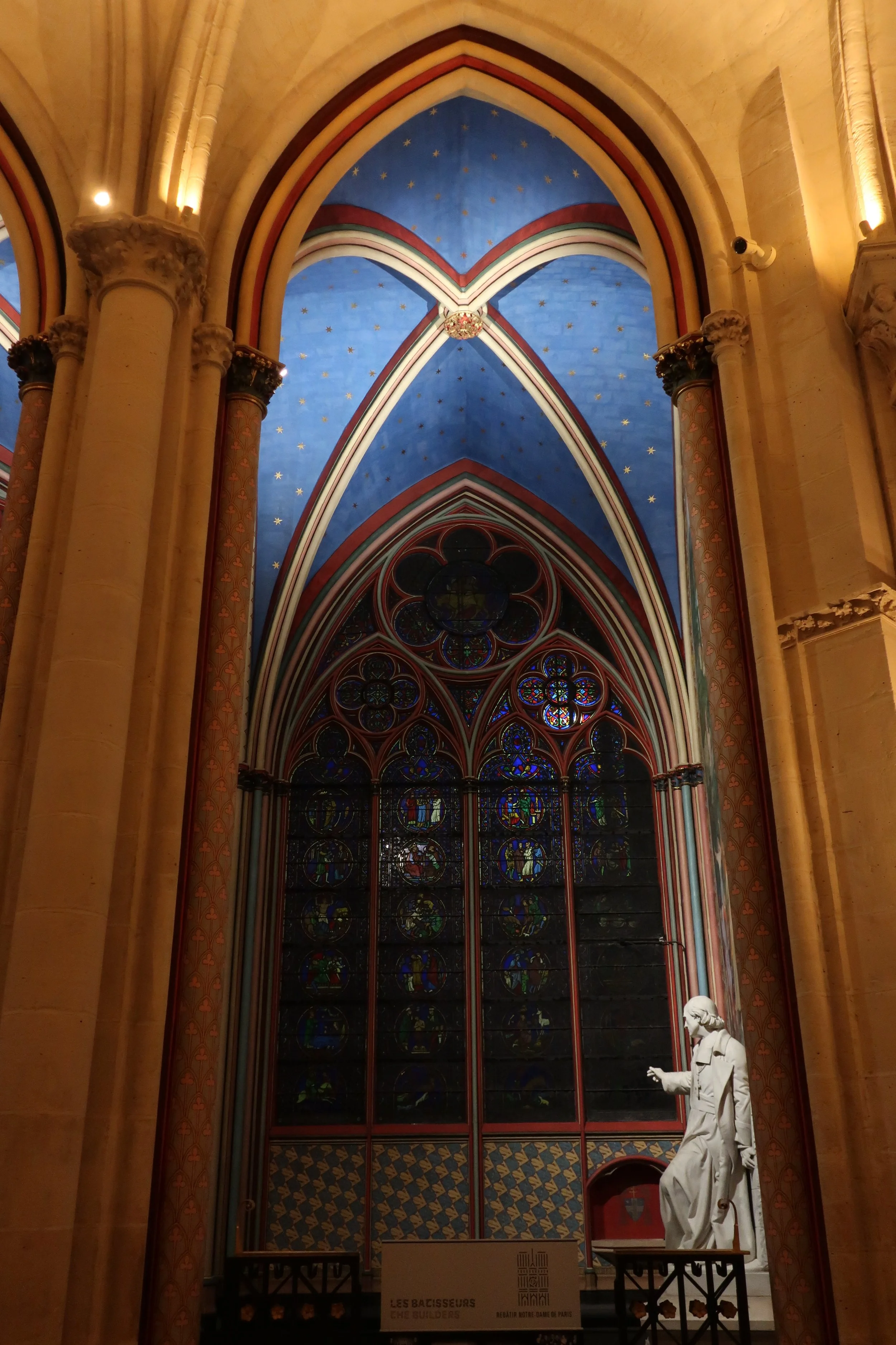  Paris--Spring 2025--Notre Dame, Outside The Choir, with the arches painted as originally done 