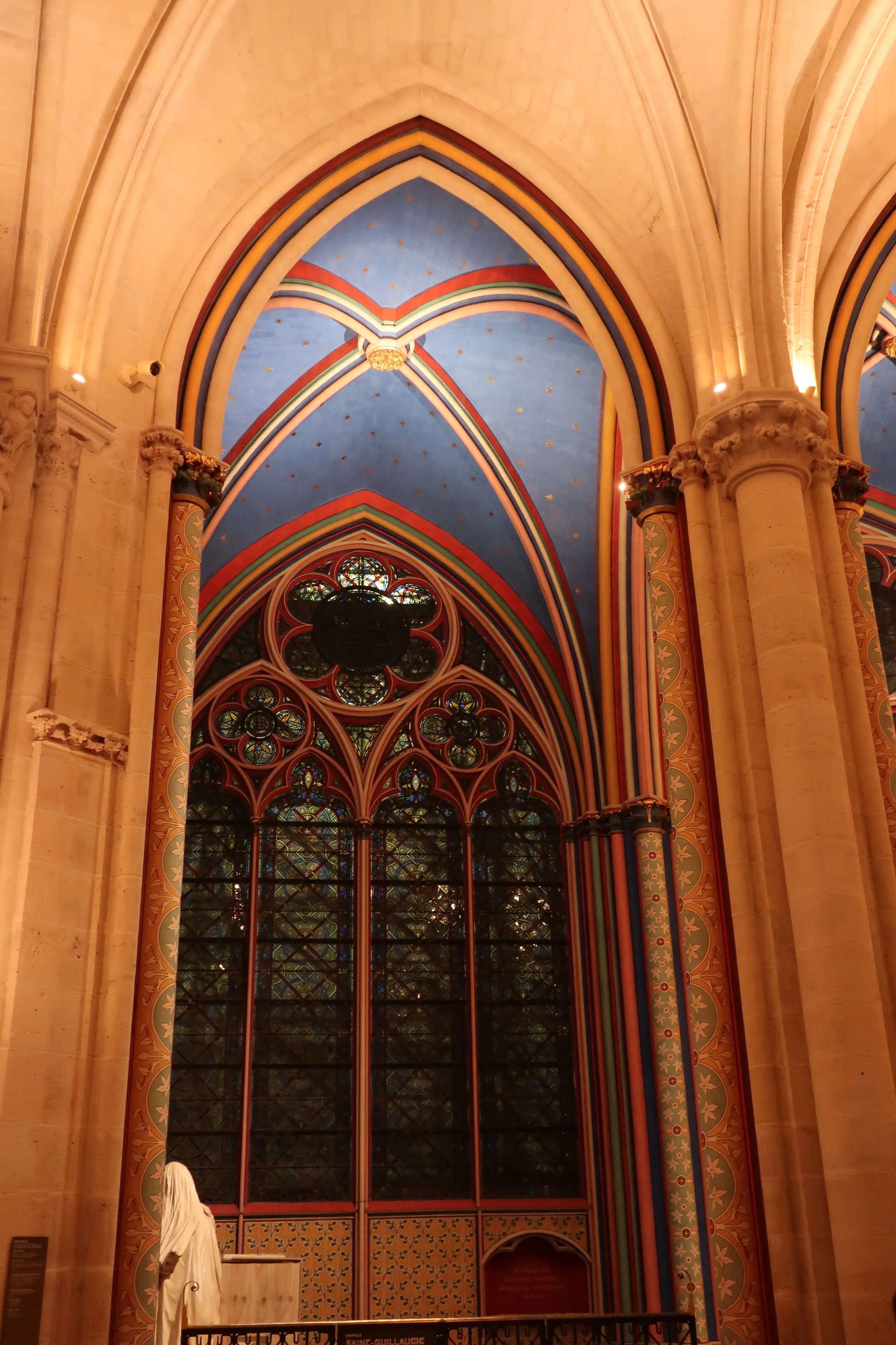  Paris--Spring 2025--Notre Dame, Outside The Choir, with the arches painted as originally done 