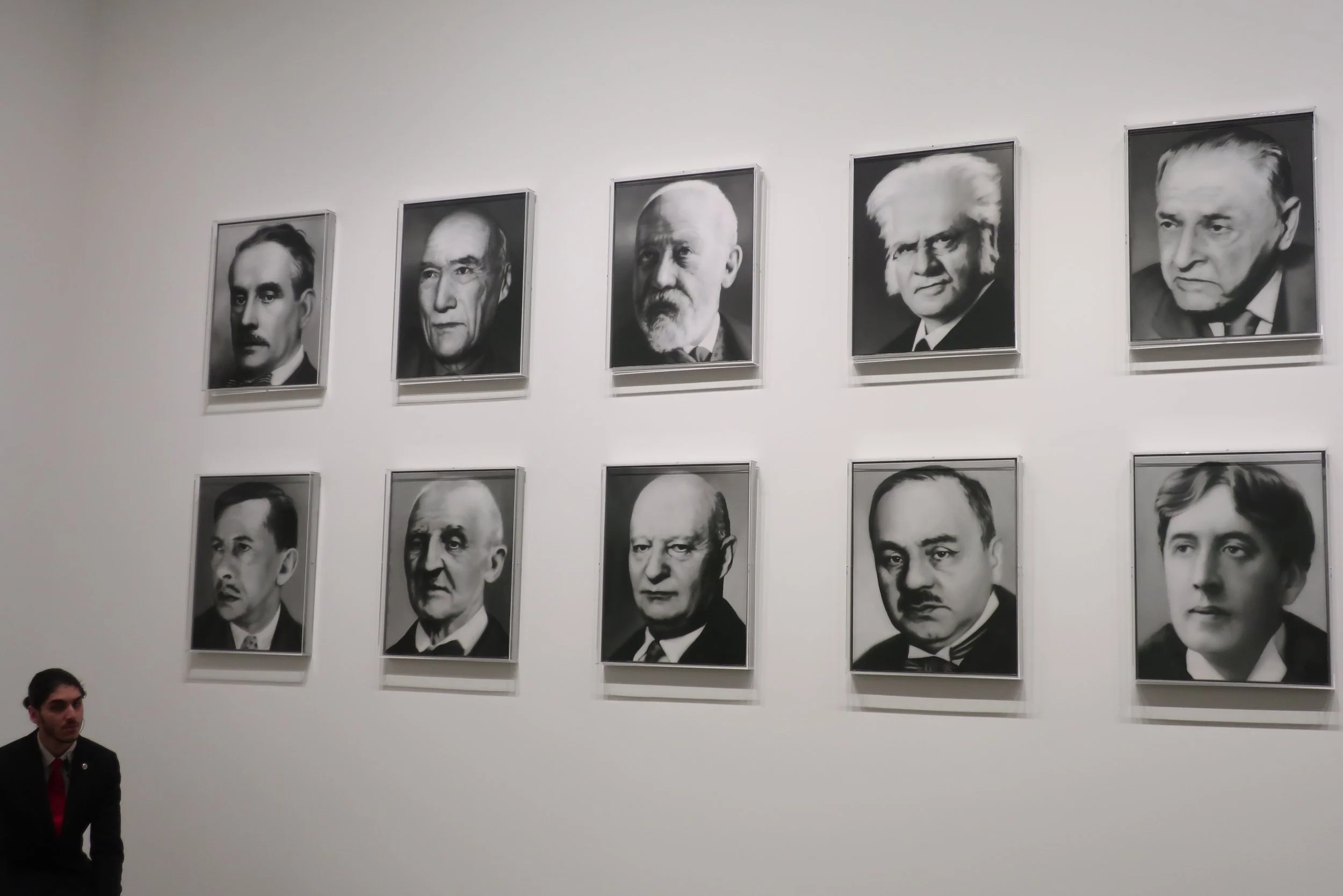  France 2026--Paris--Louis Vuitton Fondation--Gerhard Richter Retrospective--Paintings--He was known for painting from photos and illustrations and often making blurry paintings.  Check focus by looking at the Titles in the photo. Portraits from Brit
