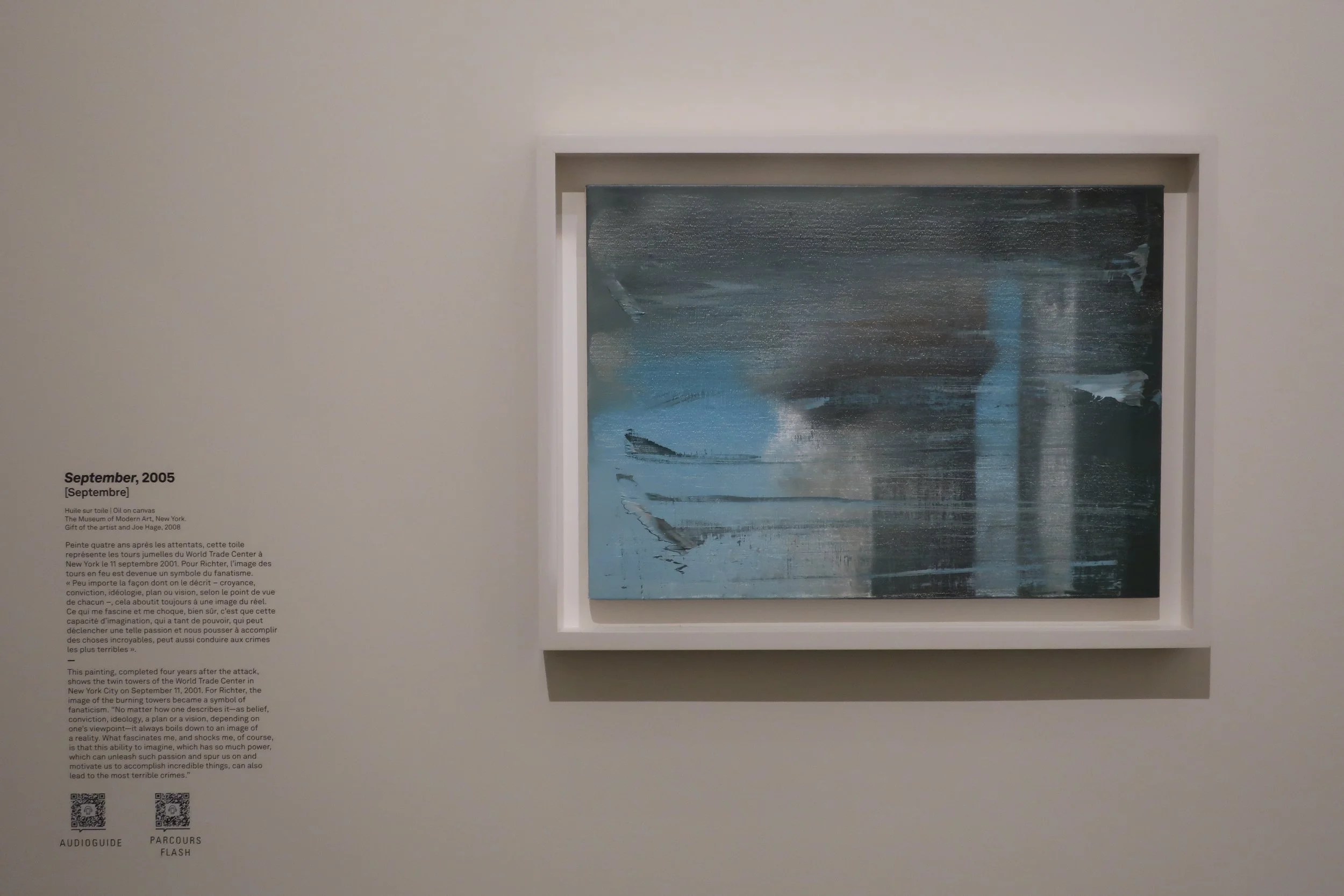  France 2026--Paris--Louis Vuitton Fondation--Gerhard Richter Retrospective--Paintings--He was known for painting from photos and illustrations and often making blurry paintings.  Tribute to 9/11 