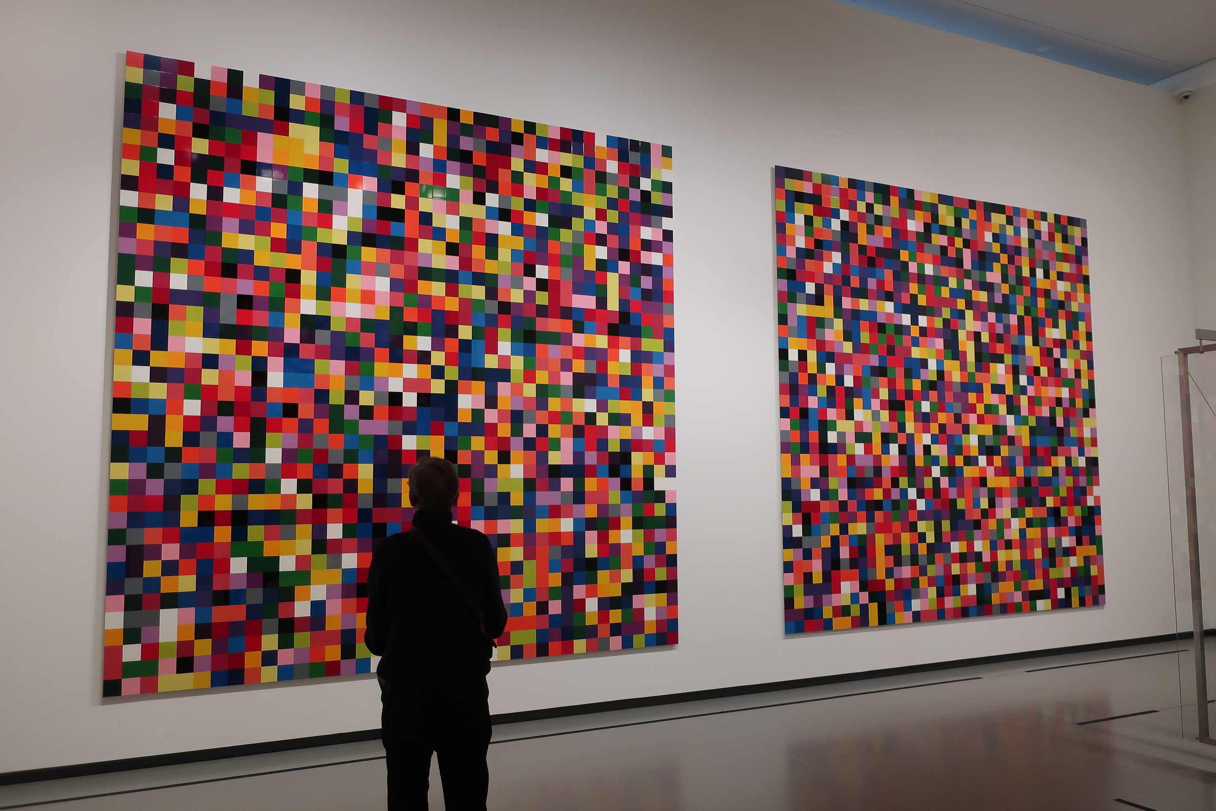  France 2026--Paris--Louis Vuitton Fondation--Gerhard Richter Retrospective--Paintings--He was known for painting from photos and illustrations and often making blurry paintings. One of the color palette series 