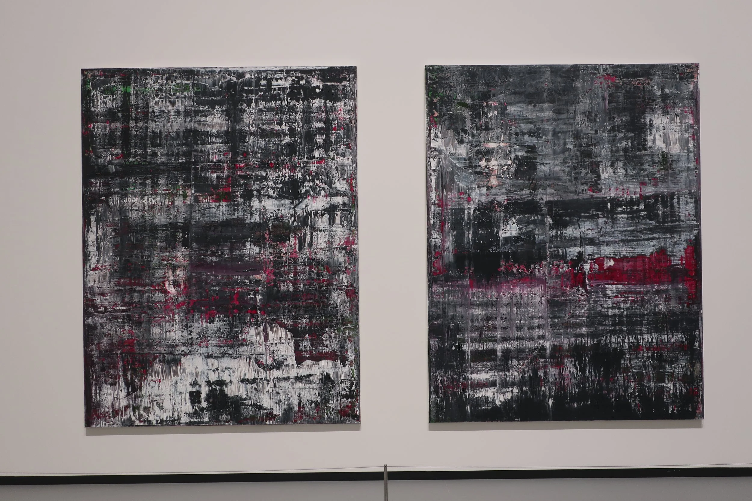  France 2026--Paris--Louis Vuitton Fondation--Gerhard Richter Retrospective--Paintings--Birkenau Paintings (2014), based on photos taken by inmates forced working on cremation at Birkenau. 