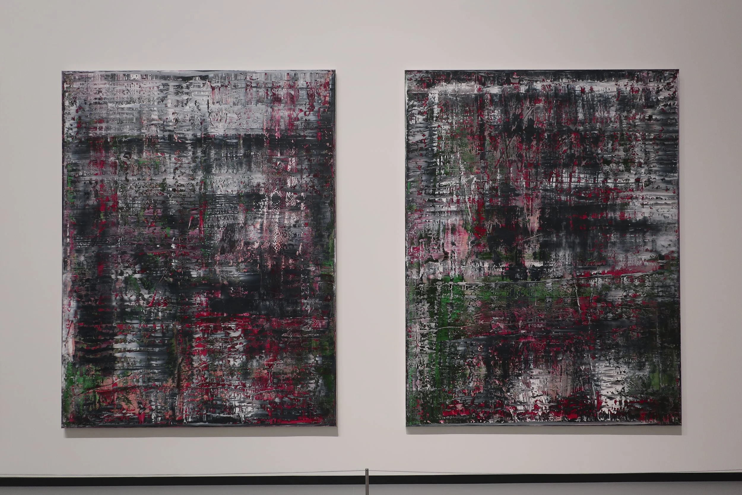  France 2026--Paris--Louis Vuitton Fondation--Gerhard Richter Retrospective--Paintings--Birkenau Paintings (2014), based on photos taken by inmates forced working on cremation at Birkenau. 