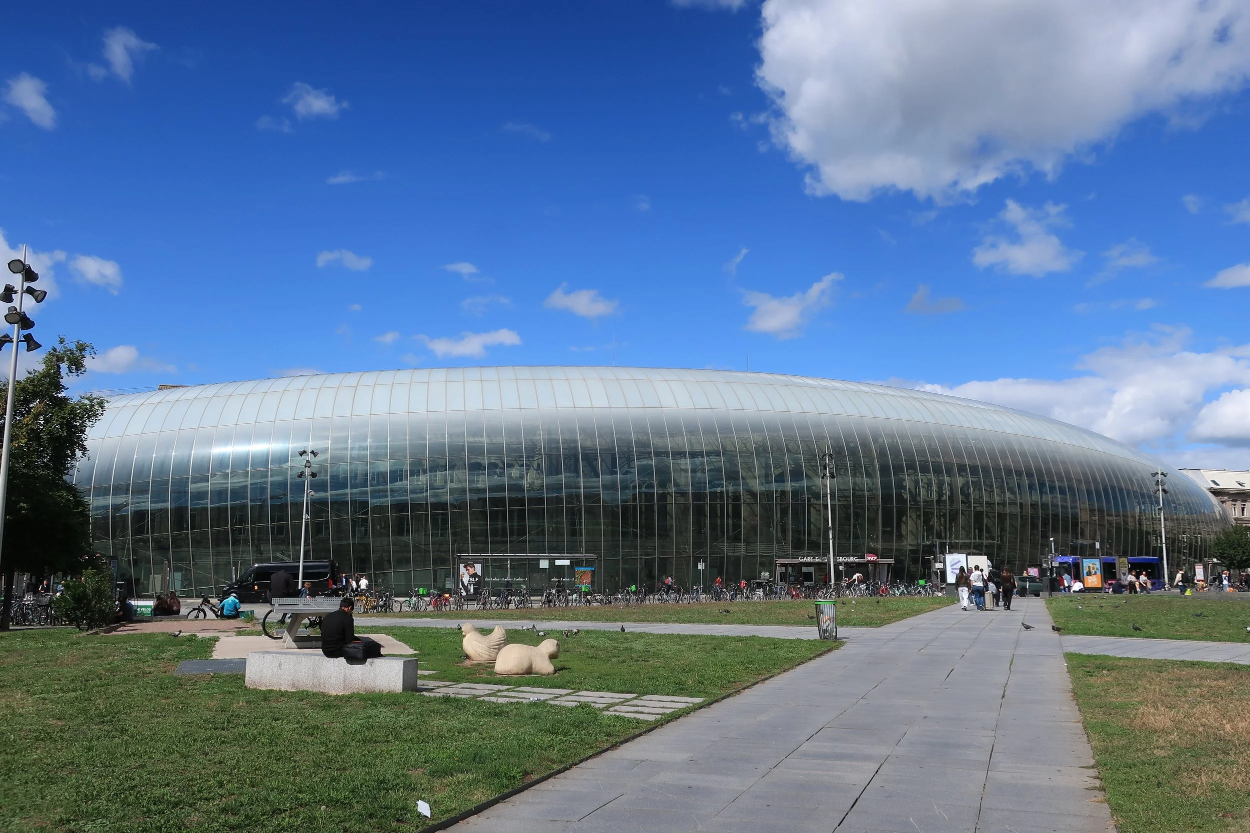  France--Strasbourg 2025--Railroad Station, front covering--Look closely to see inside 