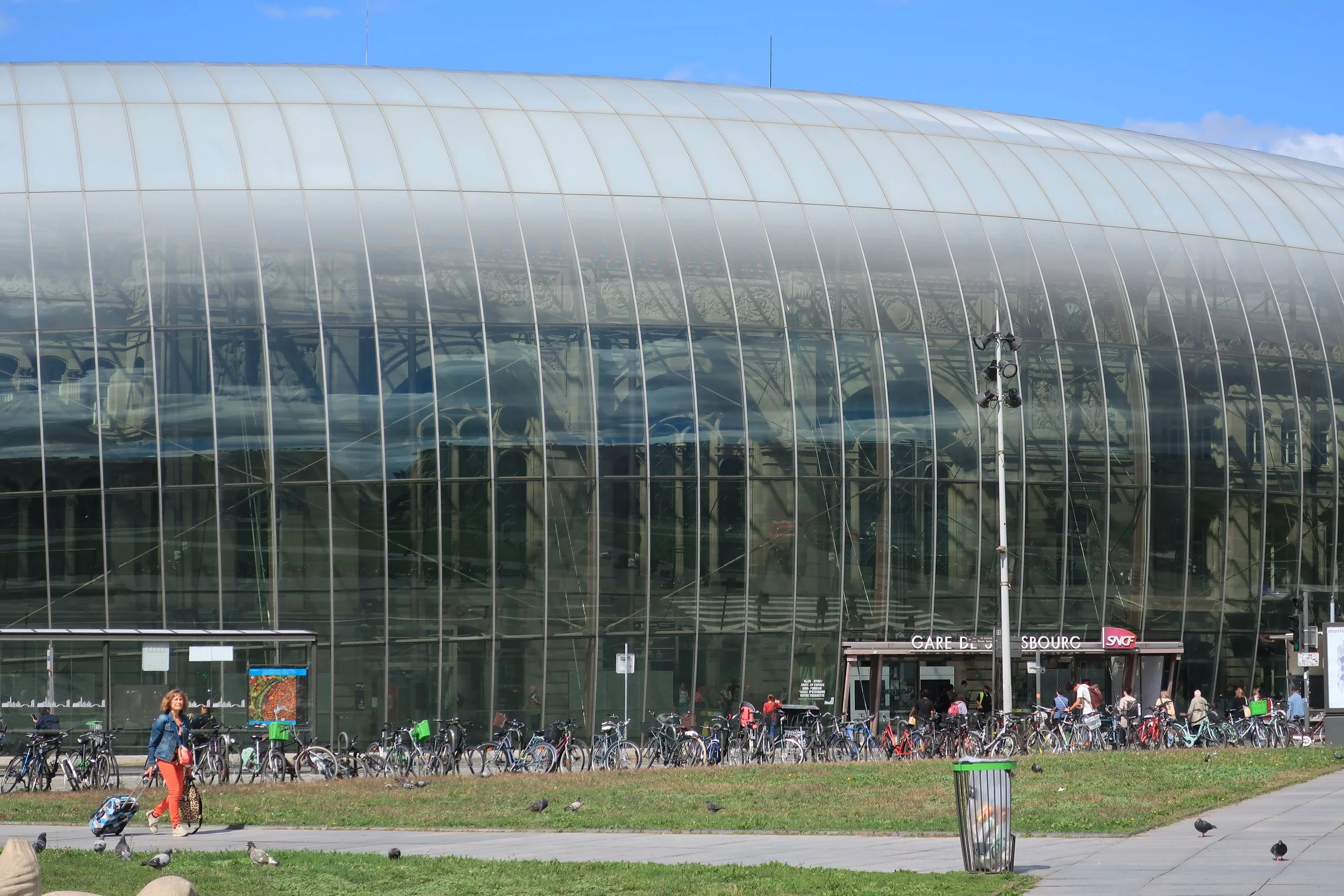  France--Strasbourg 2025--Railroad Station, front covering--Look closely to see inside 