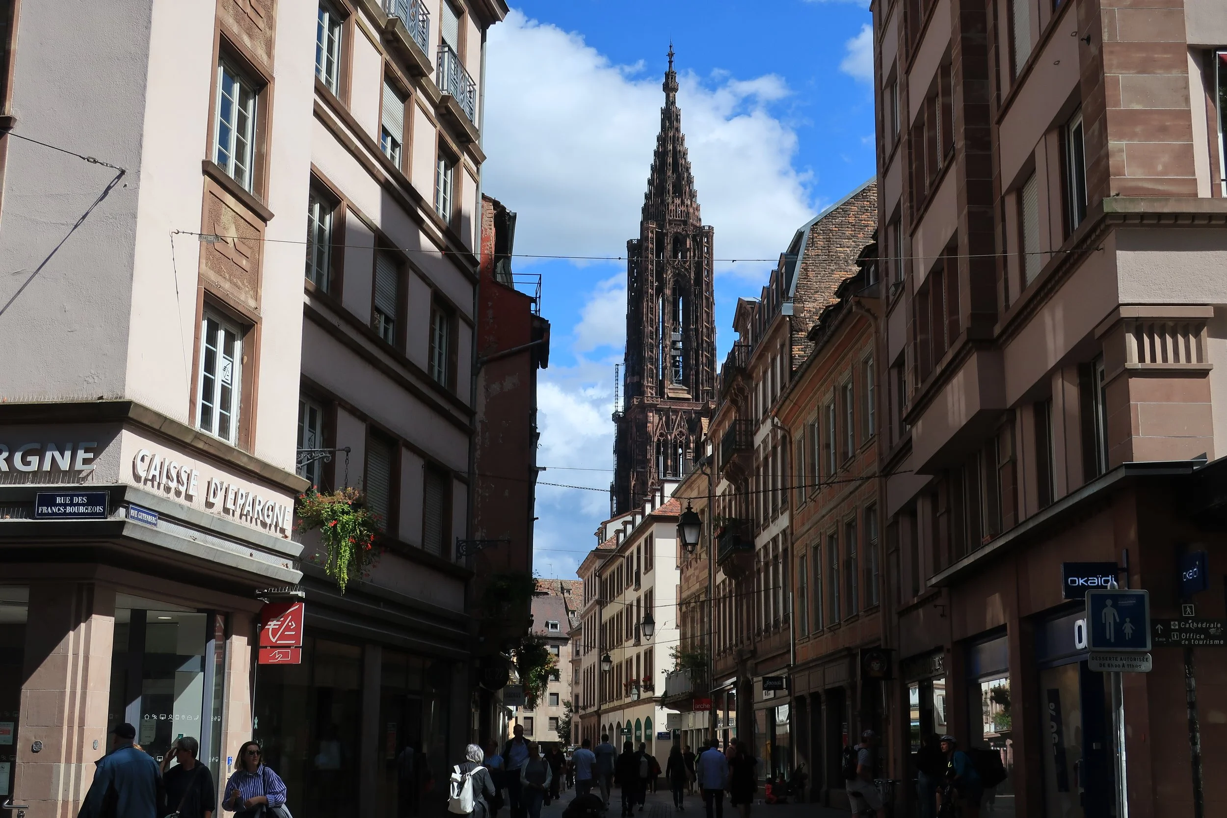  France--Strasbourg 2025--Grand Rue, main shopping street, with Notre Dame cathedral 