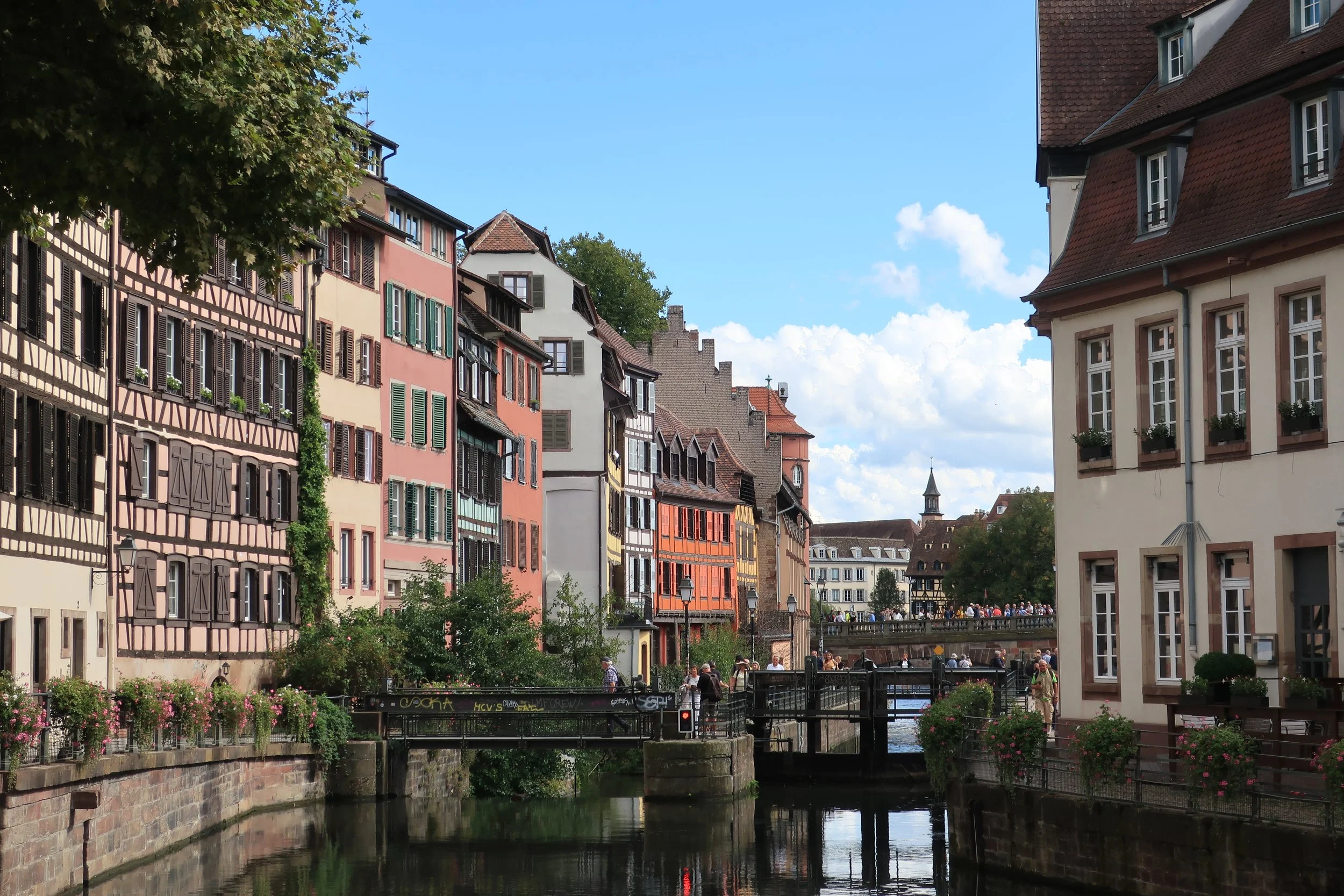  France--Strasbourg 2025--Petite France neighborhood of Strasbourg, with half timbered buildings 