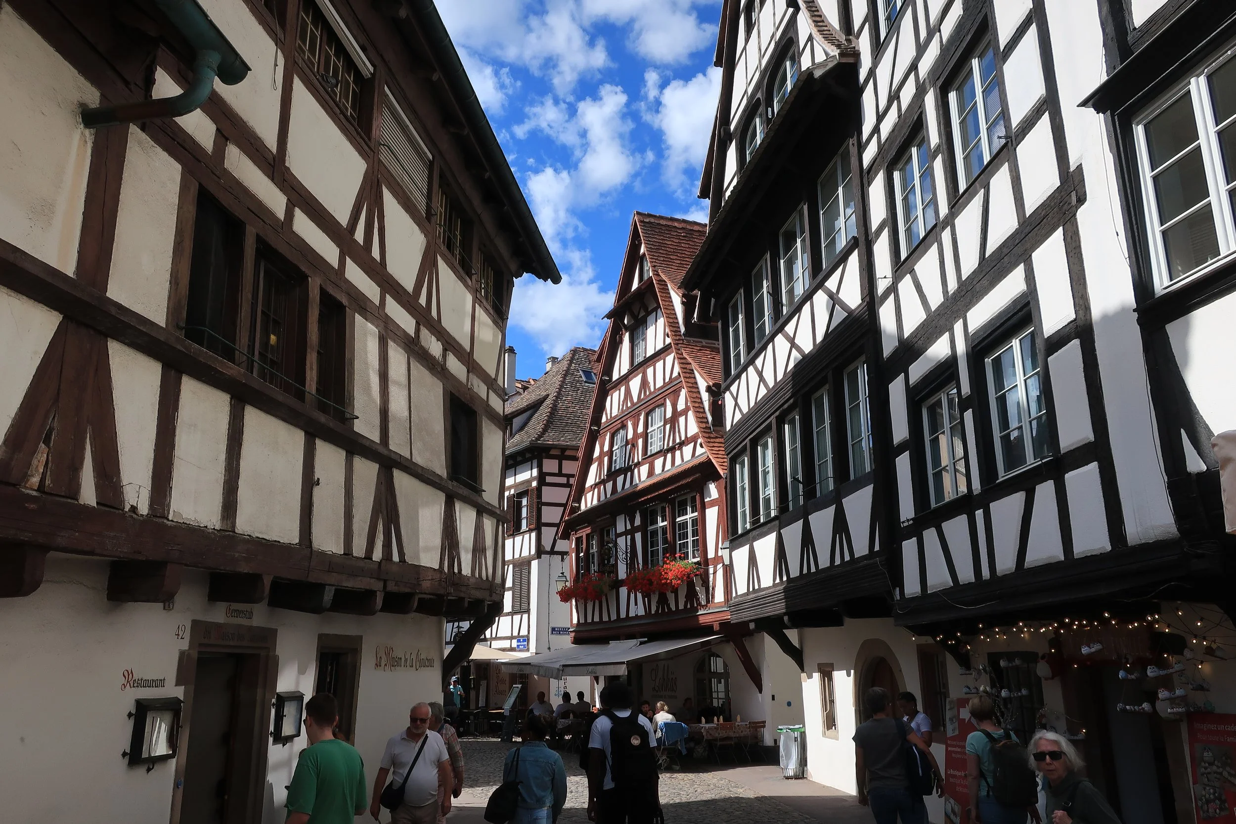  France--Strasbourg 2025--Petite France neighborhood of Strasbourg, with half timbered buildings 