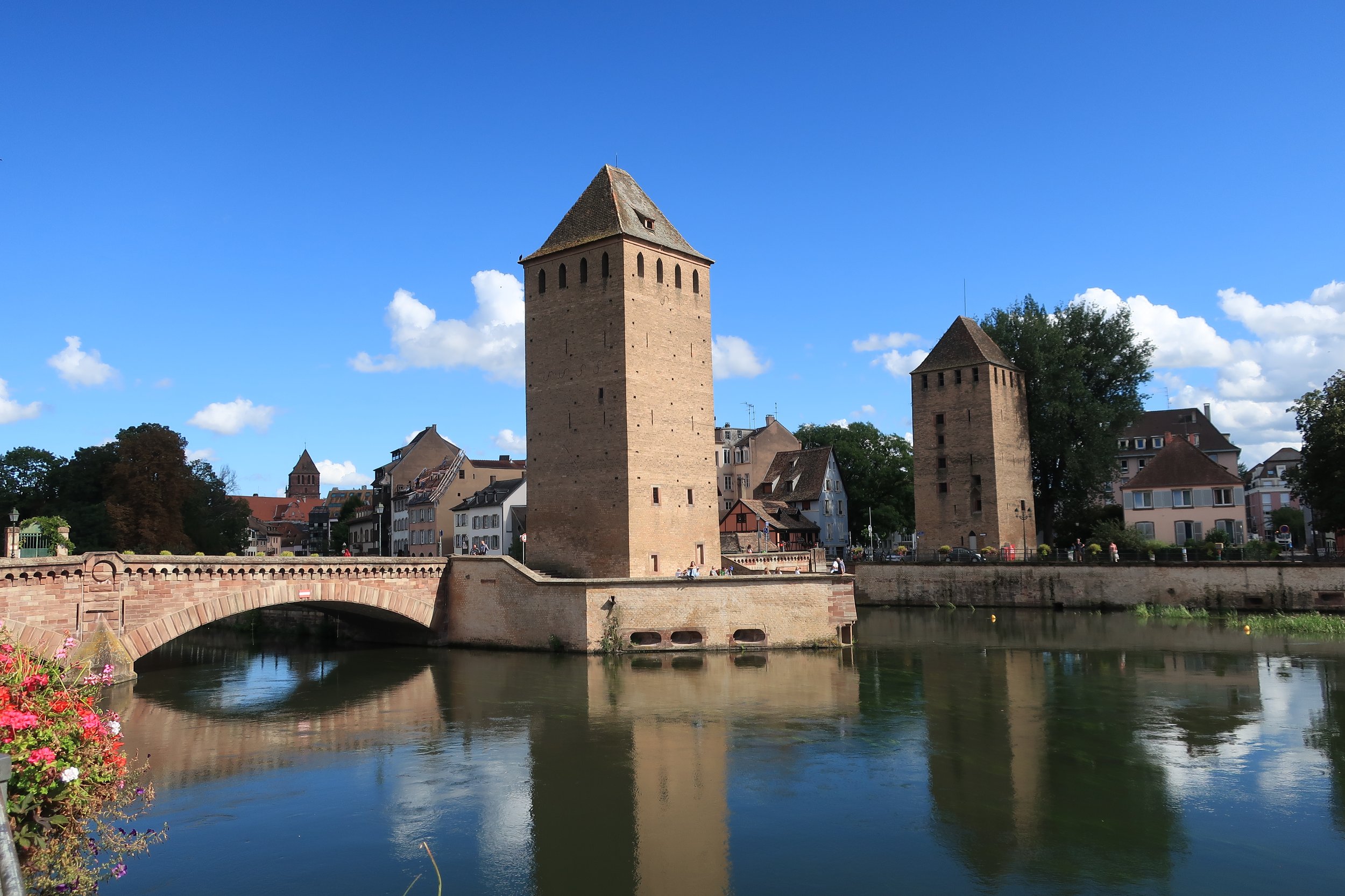  France--Strasbourg 2025--Petite France neighborhood of Strasbourg, from the Barrage (Dam) with the old wall towers. 