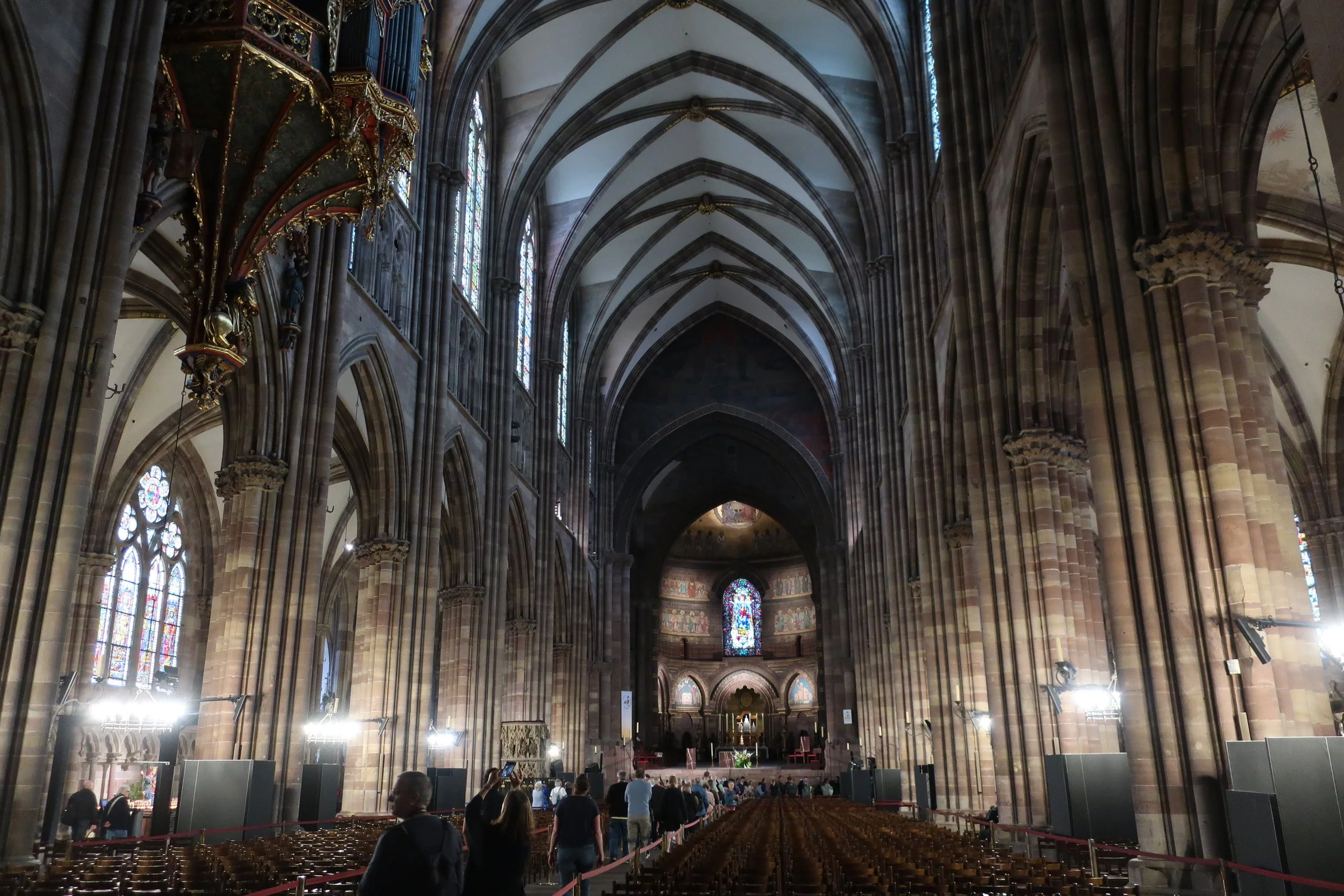 France--Strasbourg 2025--Notre Dame Cathedral, interior, towards altar 