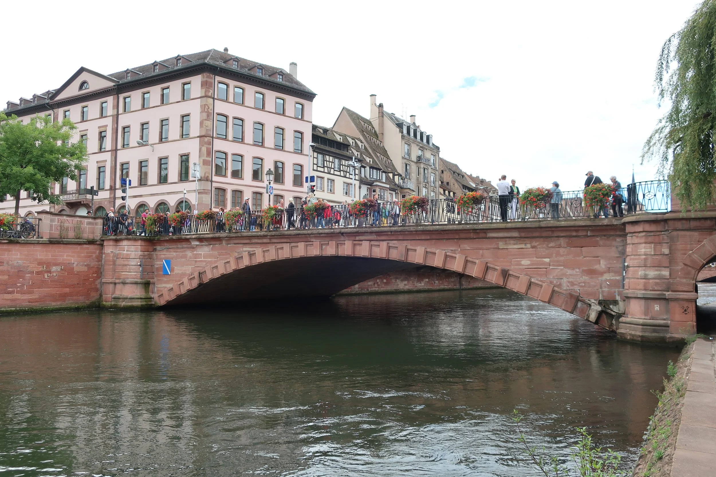 France--Strasbourg 2025--Bridge over Ill River leading to Place du Corbeau 