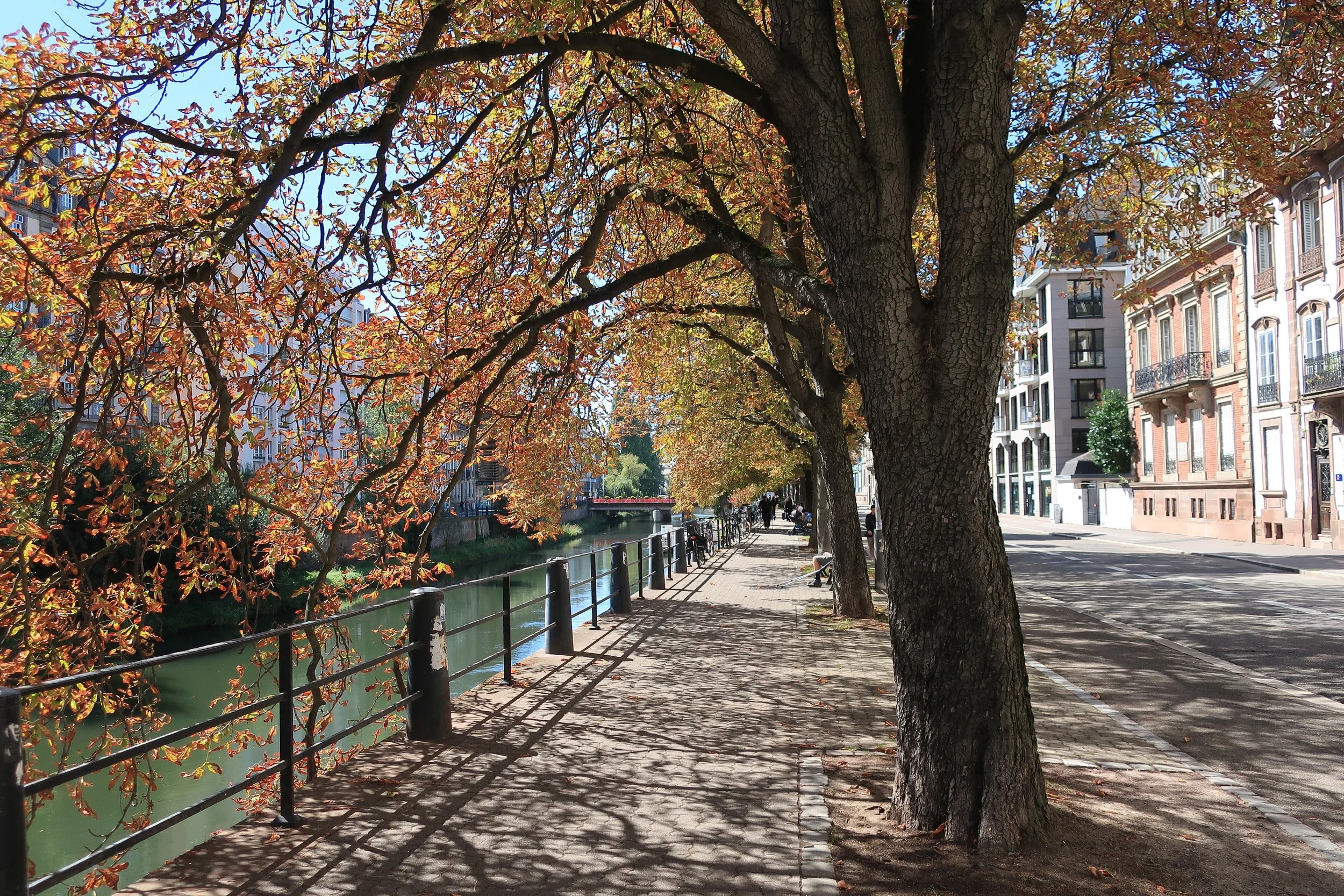  France--Strasbourg 2025--The Ill River canal near Les Halles, the in-town shopping center 
