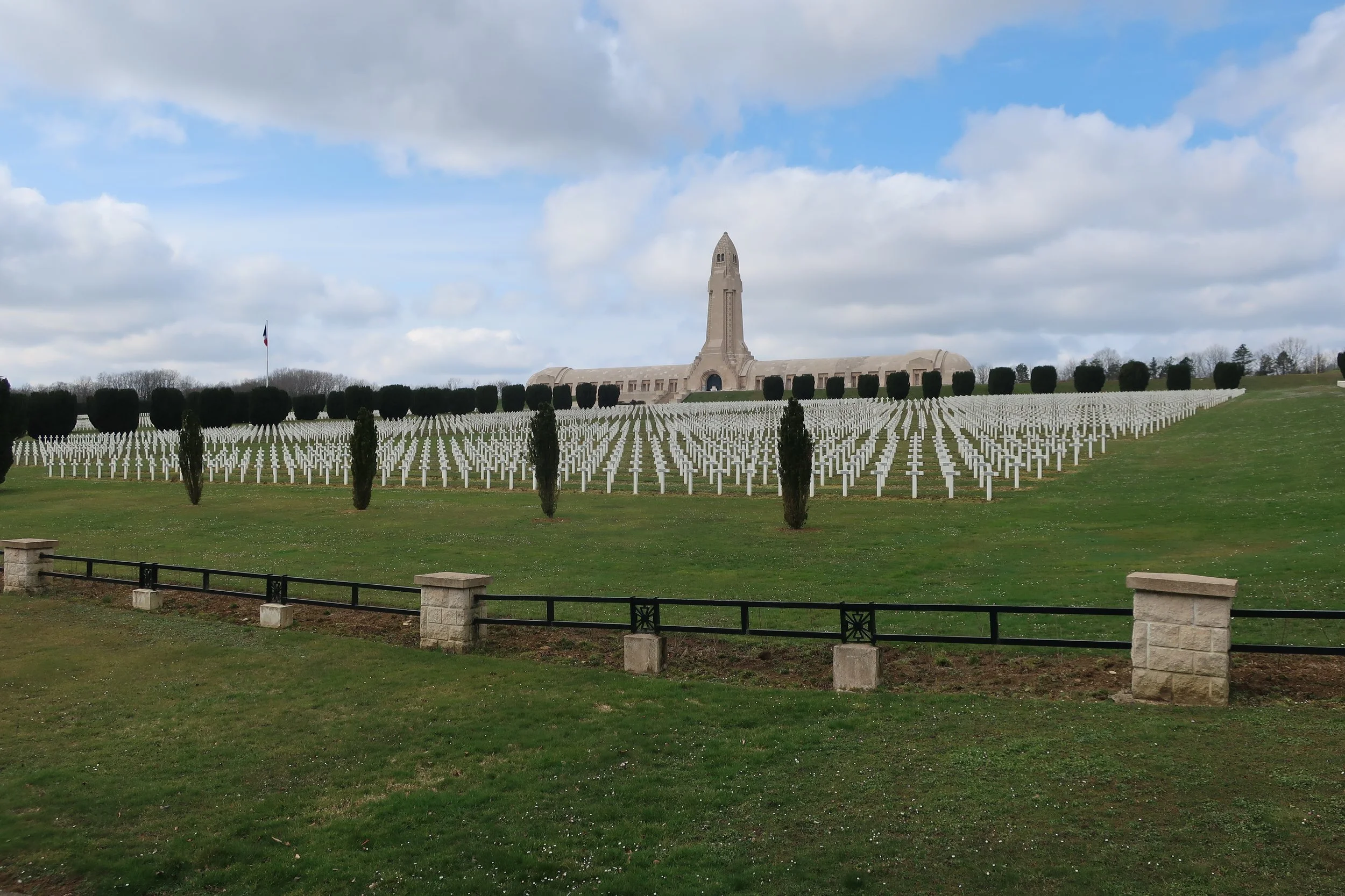  Verdun, France March, 2025--The Ossuary of Deaumont and military cemetery, site also of the bones of 10's of thousands of soldiers who died and were never identified. 