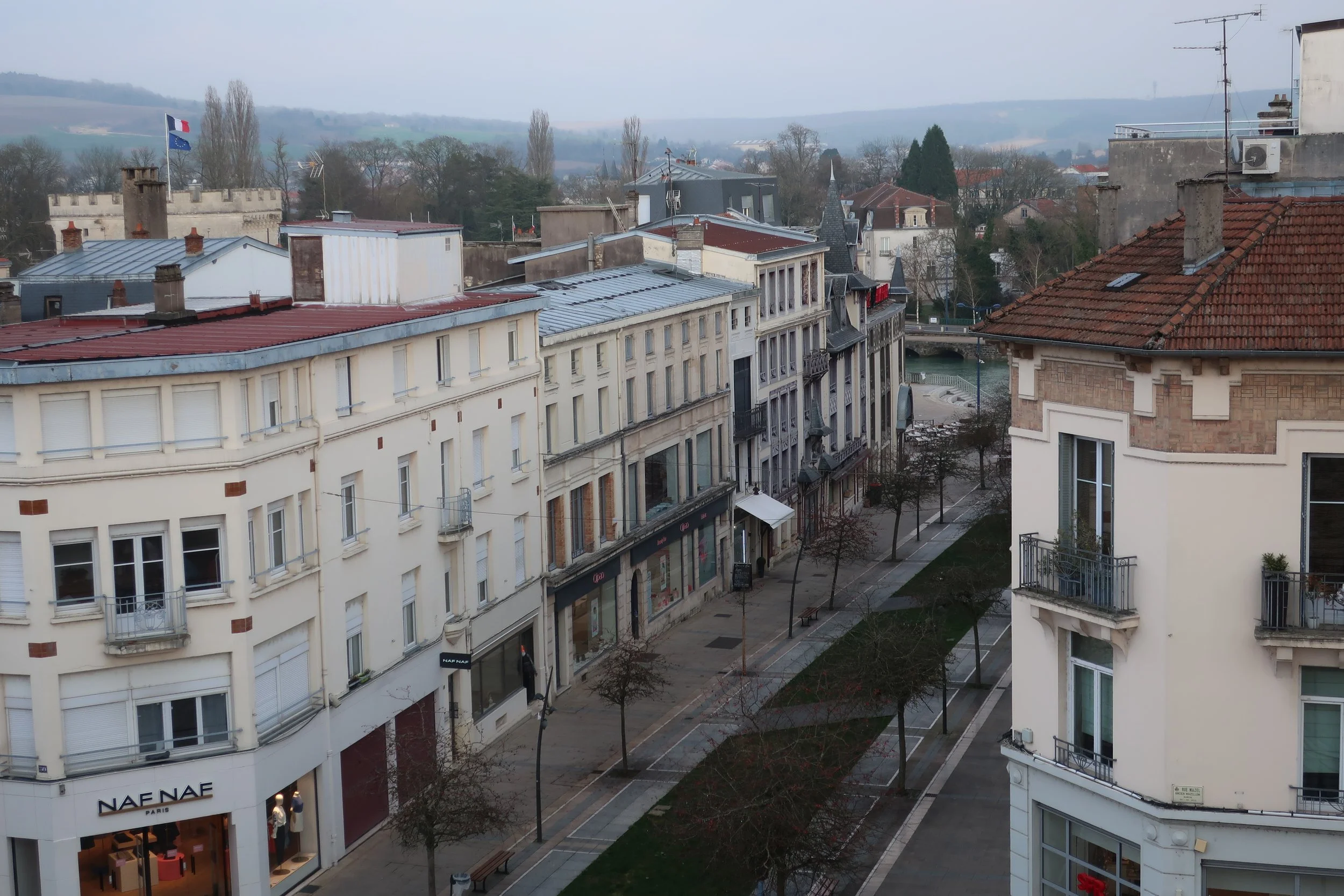  Verdun, France March, 2025--View from The Monument to Victory (WWI), towards the downtown 