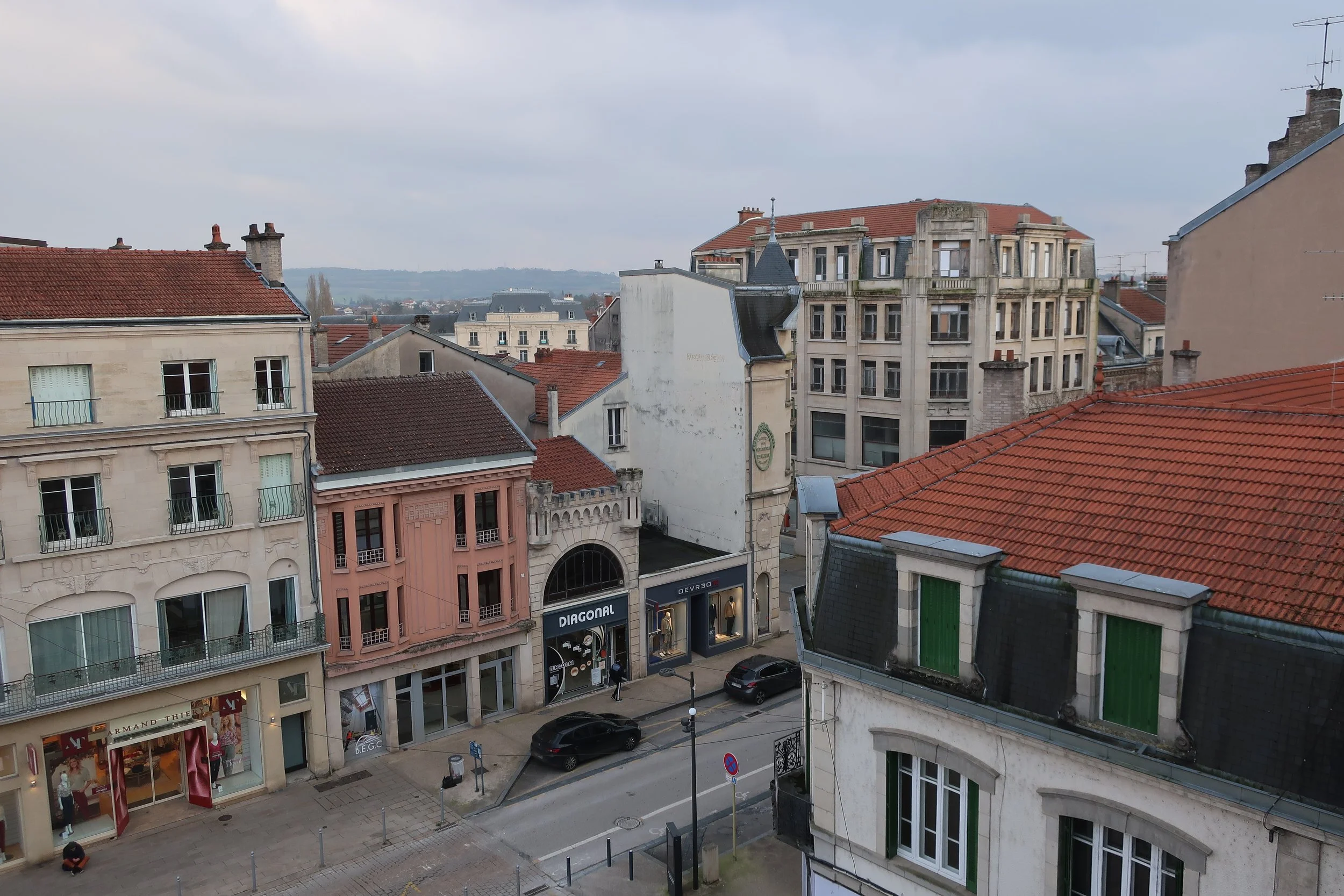  Verdun, France March, 2025--View from The Monument to Victory (WWI), towards the downtown 