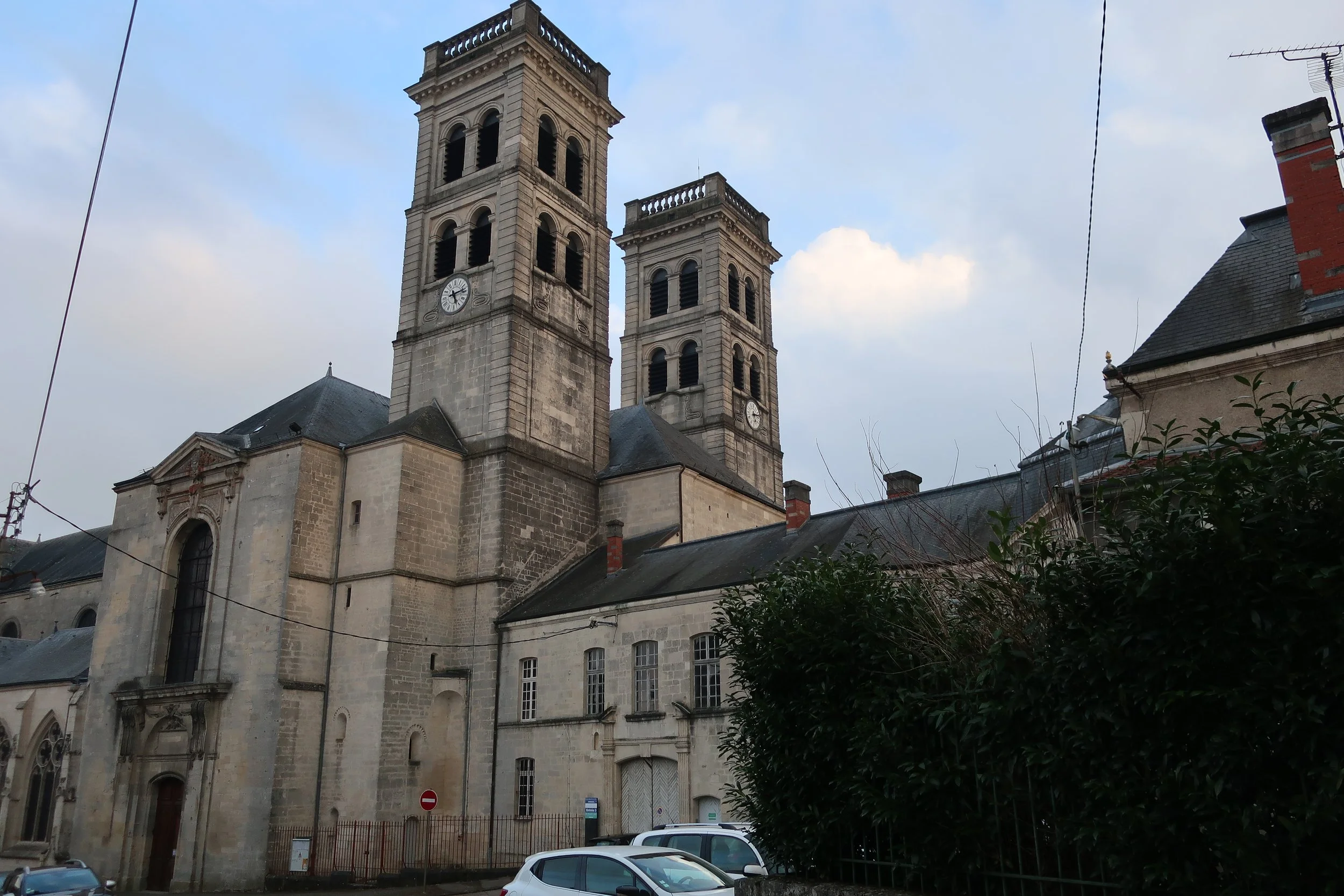  Verdun, France March, 2025--The Notre Dame Cathedral, with the Bishopric in front 