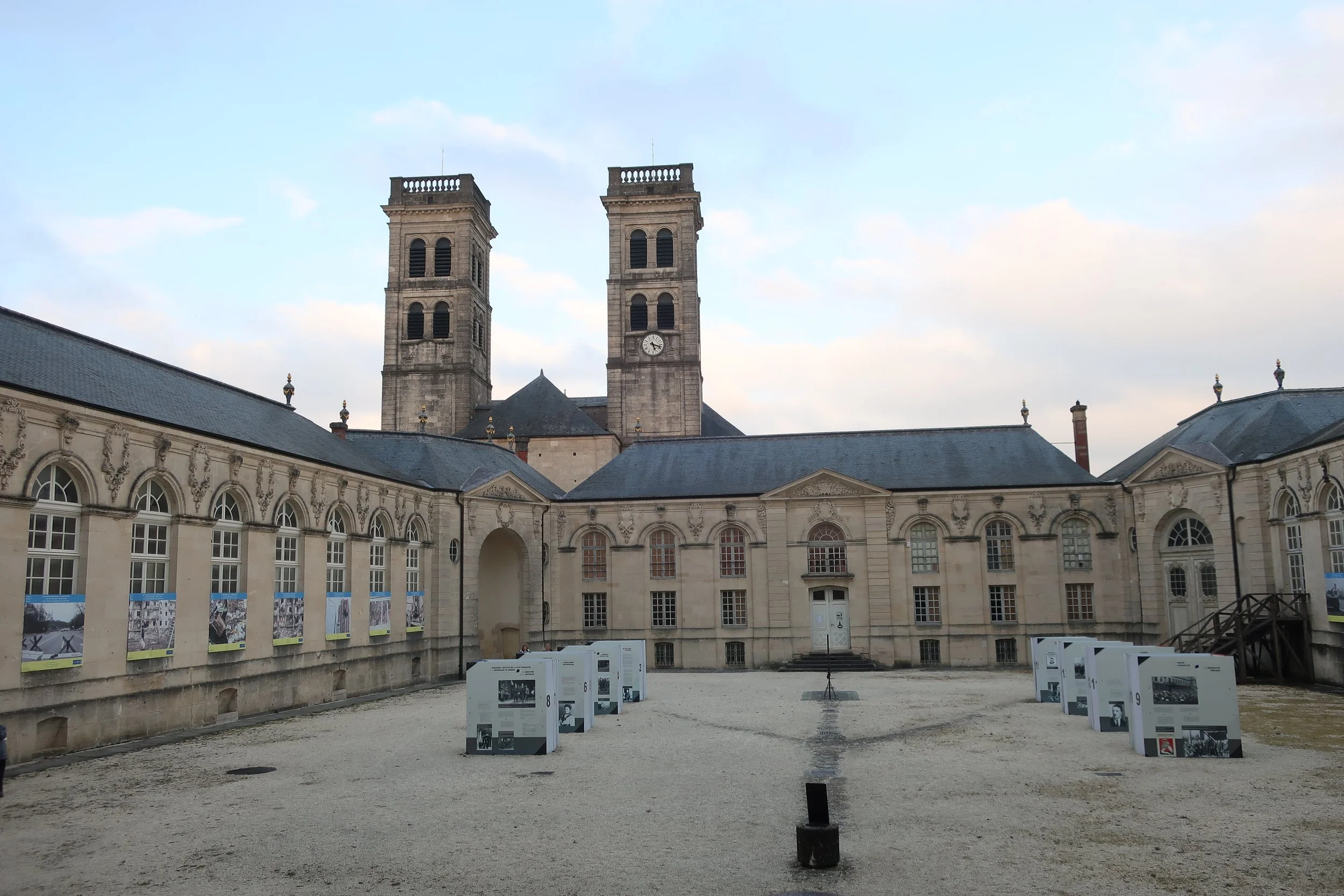  Verdun, France March, 2025--The Bishopric building, with Notre Dame towers 