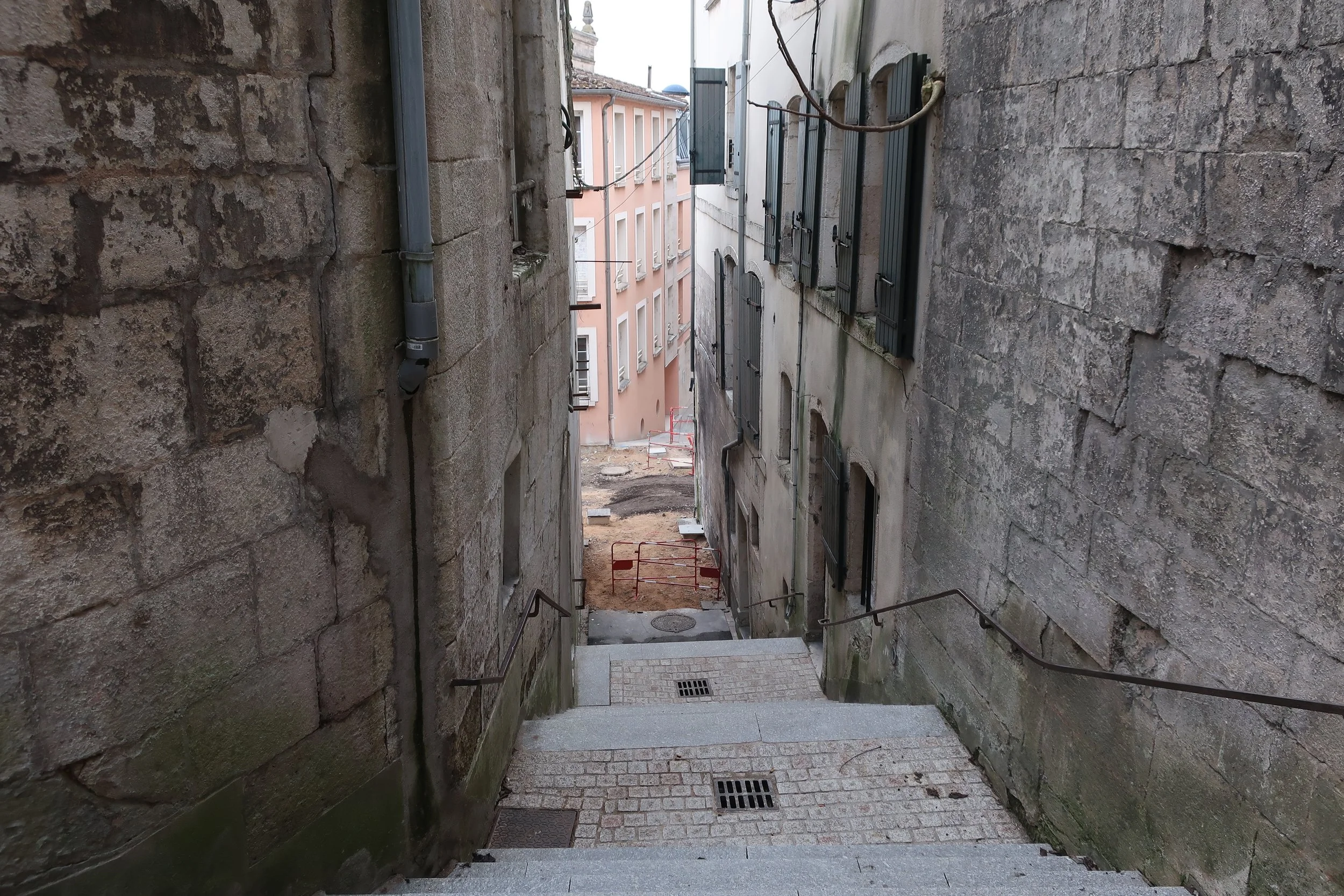  Verdun, France March, 2025--Stairs up to Cathedran Plateau 
