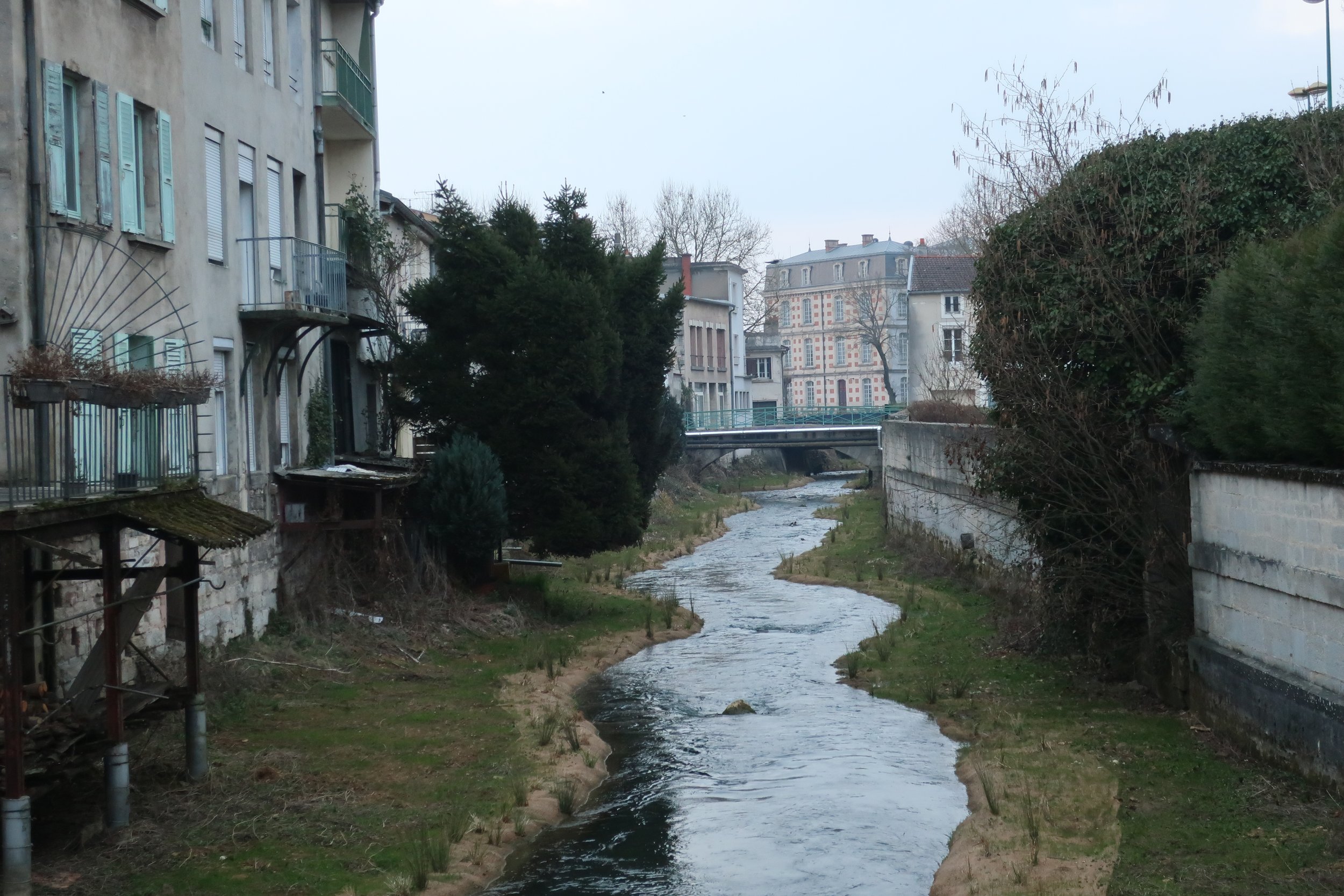 Verdun, France March, 2025--Downtown with a tributary of the Meuse River 