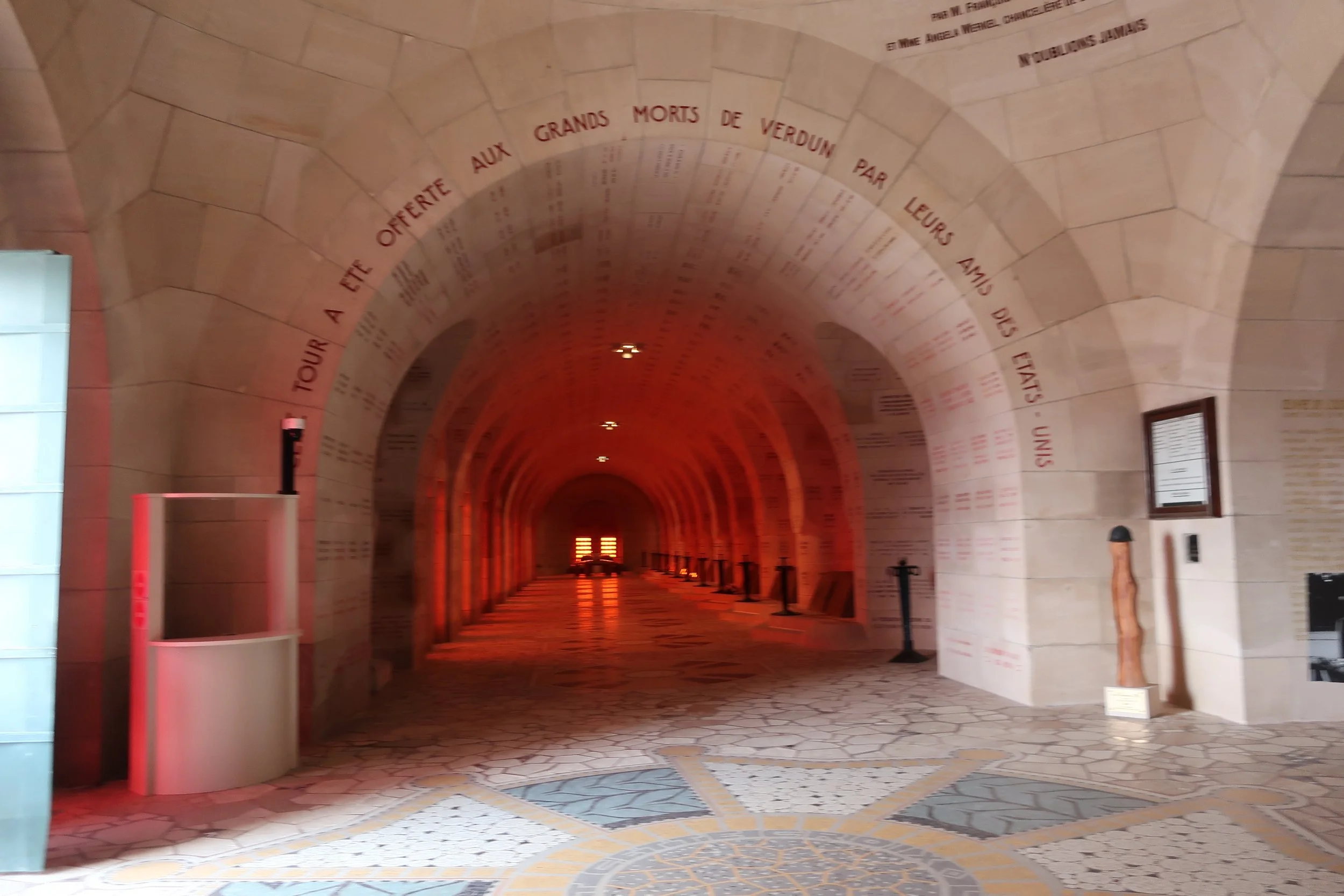  Verdun, France March, 2025--The Ossuary of Douaumont interior, site also of the bones of 10's of thousands of soldiers who died and were never identified. 
