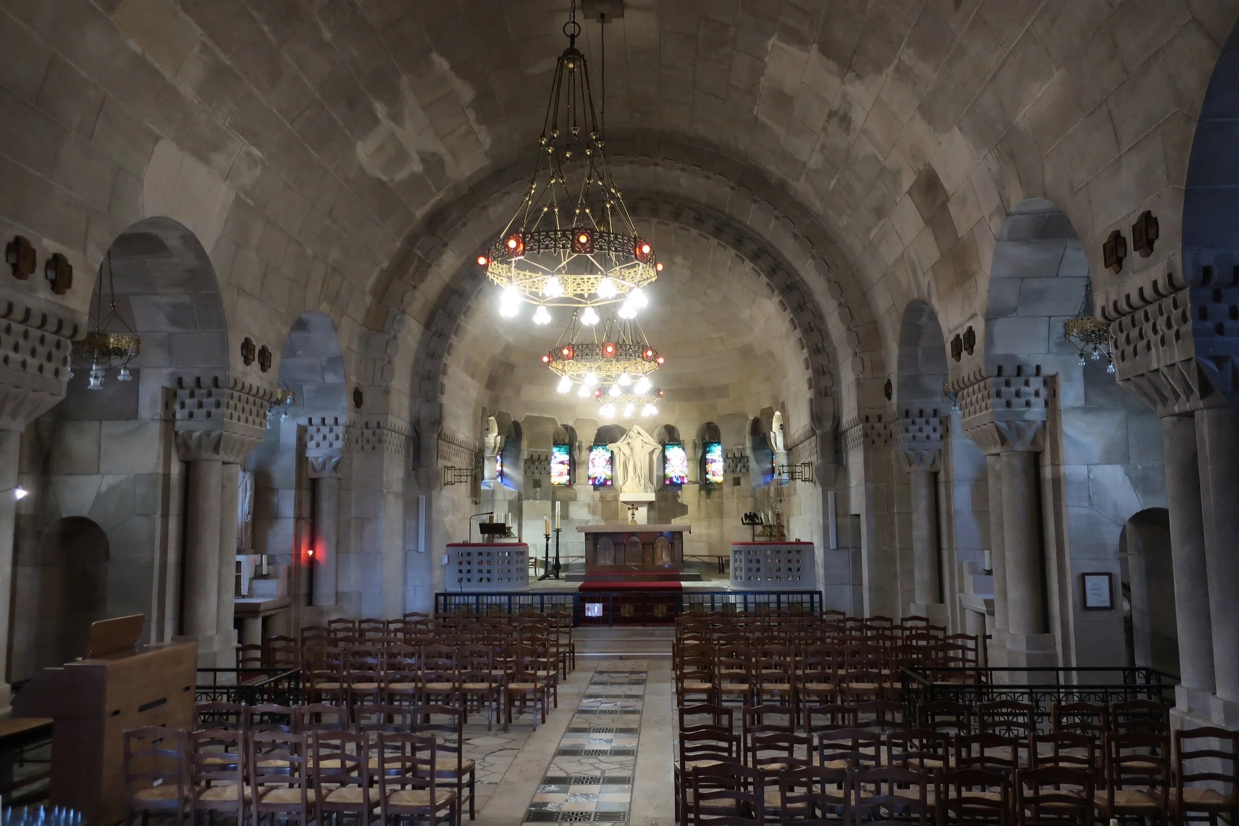  Verdun, France March, 2025--The Ossuary of Douaumont interior Chapel, site also of the bones of 10's of thousands of soldiers who died and were never identified. 