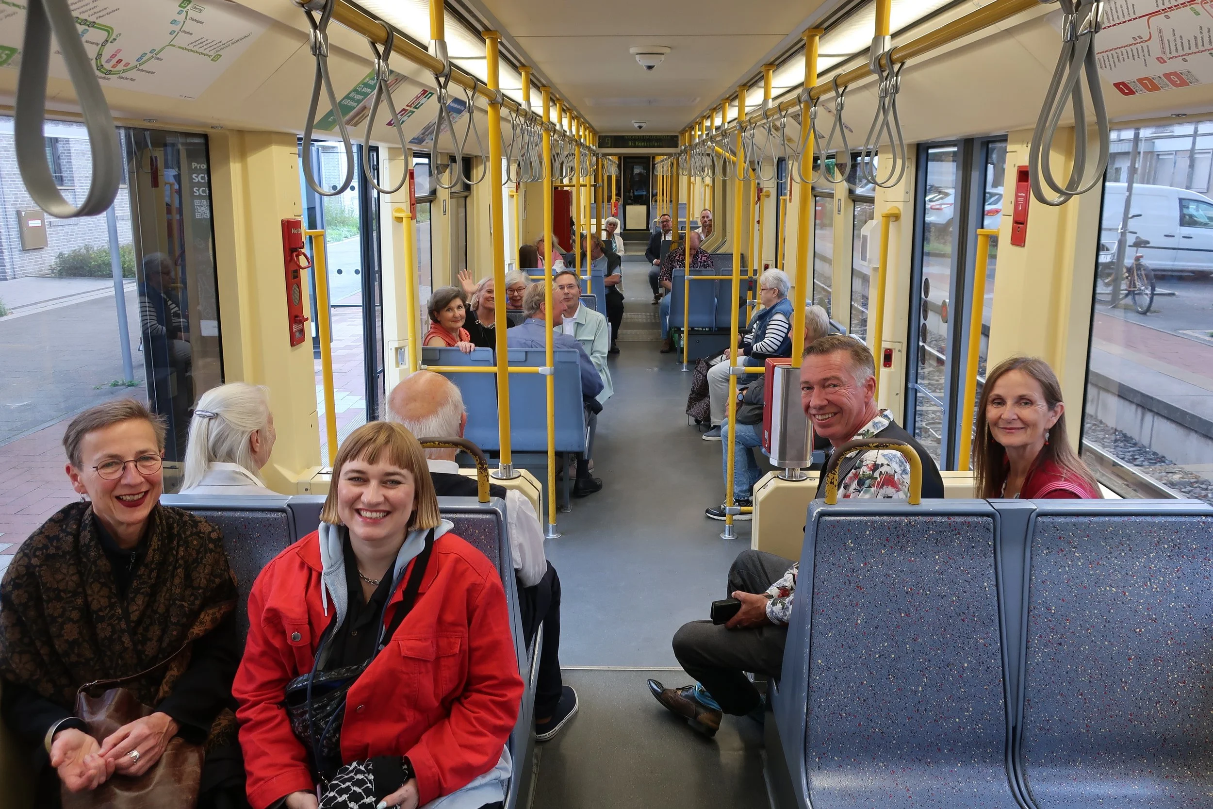  Cologne 2026--Not Christin's Birthday Party--Leaving for the party on the tram 9--Family and Neighbors (where conductor welcomed all the guests for Not Christin’s Birthday Party). 