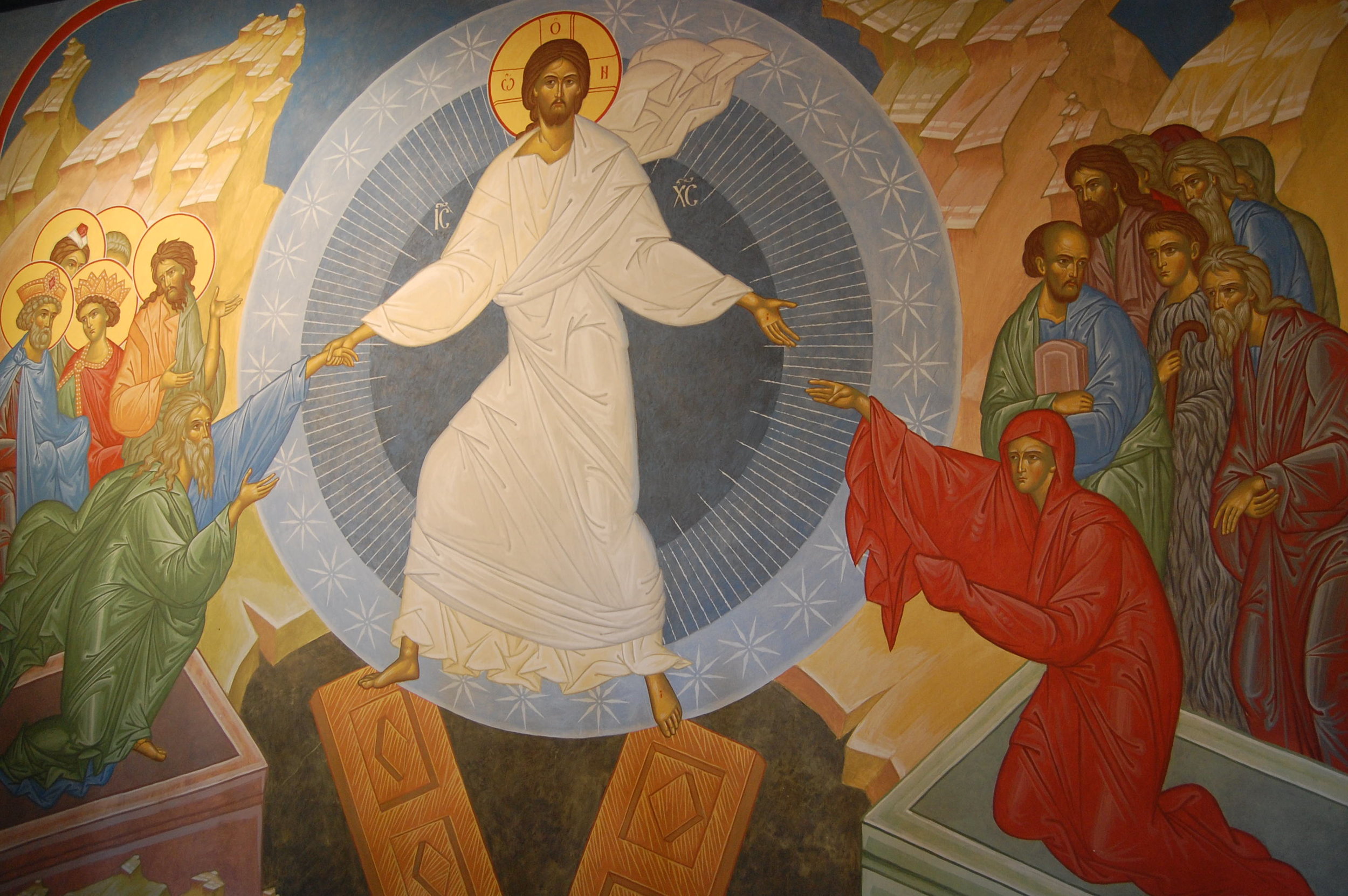 Fresco " De Nederdaling ter hel" Yaroslav Dobrynine- H. Andreas Kerk te Gent 