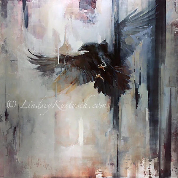 Lindsey Kustusch_As the Light Lifted, so did the Raven_36x36_oil on panel_watermark_72dpi_600ppi.jpg