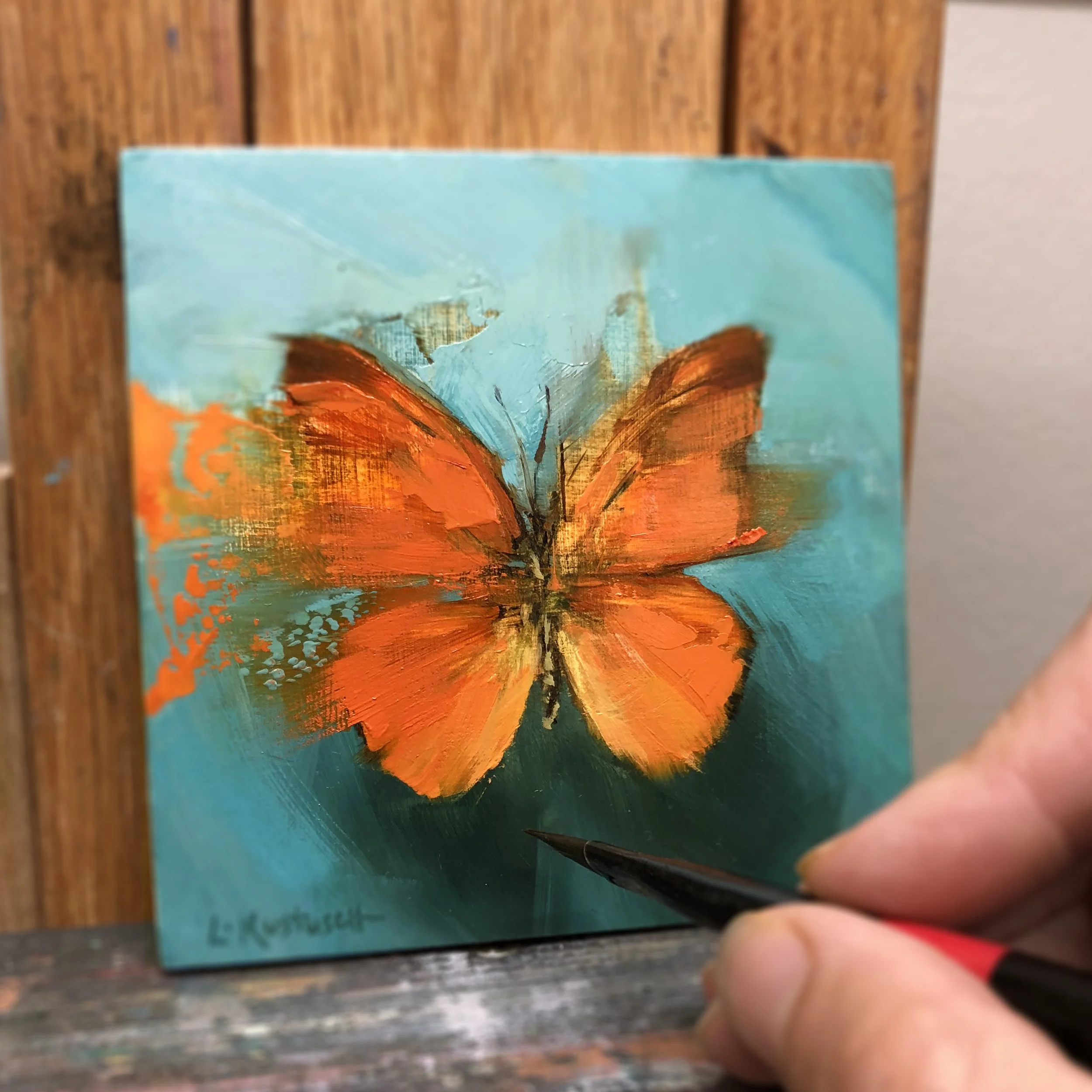 4x4_The Orange Albatross on Turquoise.jpg