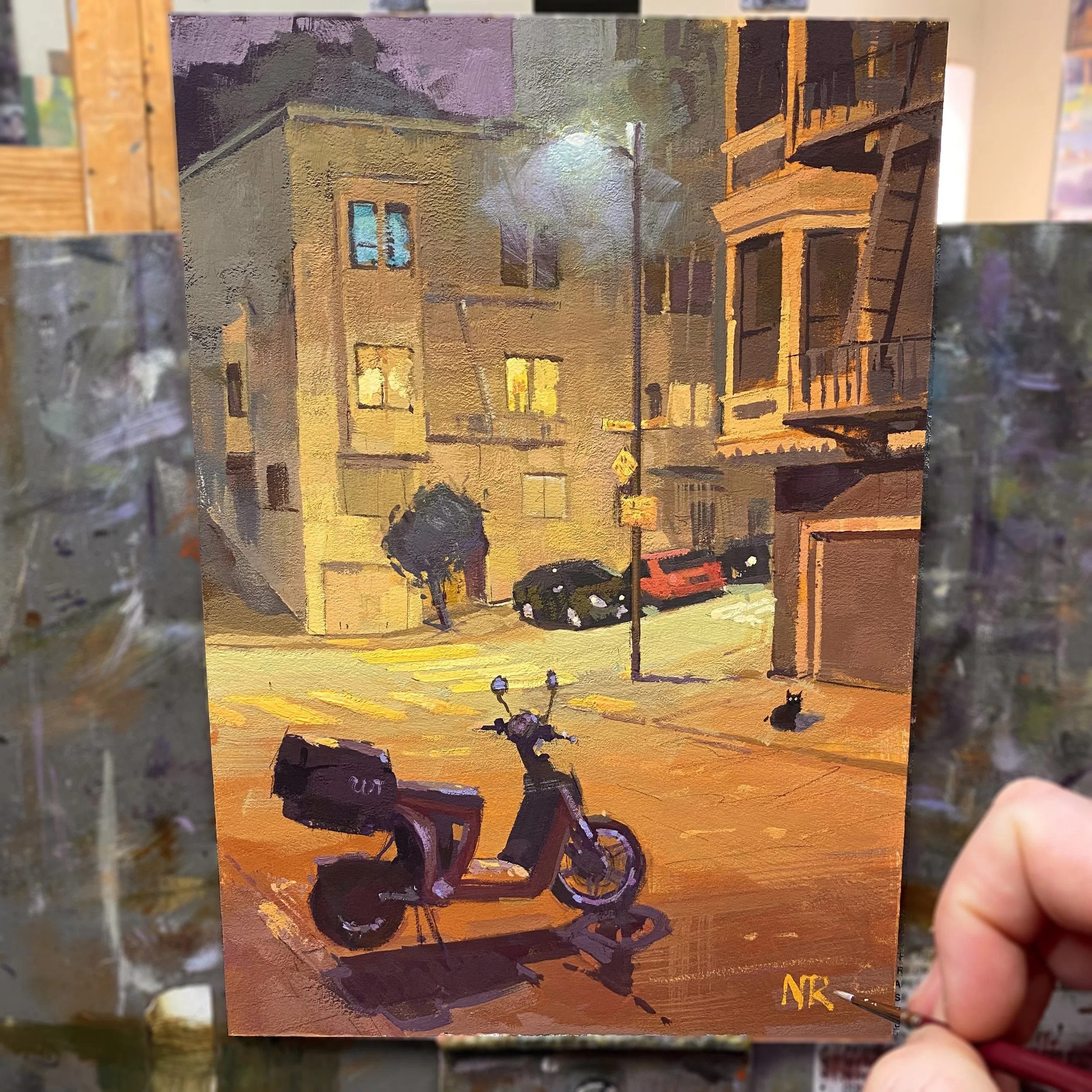 Nate Ross_Evening Neighborhood Study in Gouache.jpg