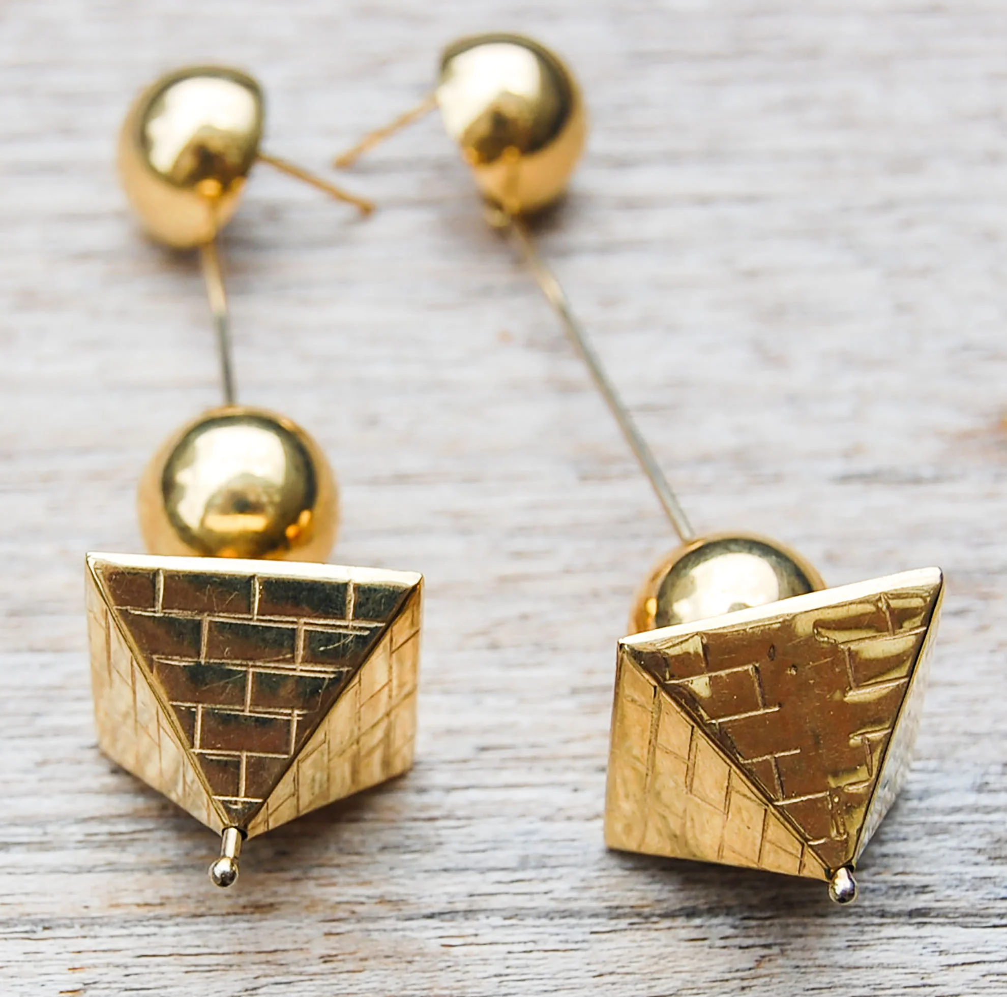 Vintage Jewelry, Vintage Earrings, Restored Gold and Silver Earrings, Vintage Diamonds.