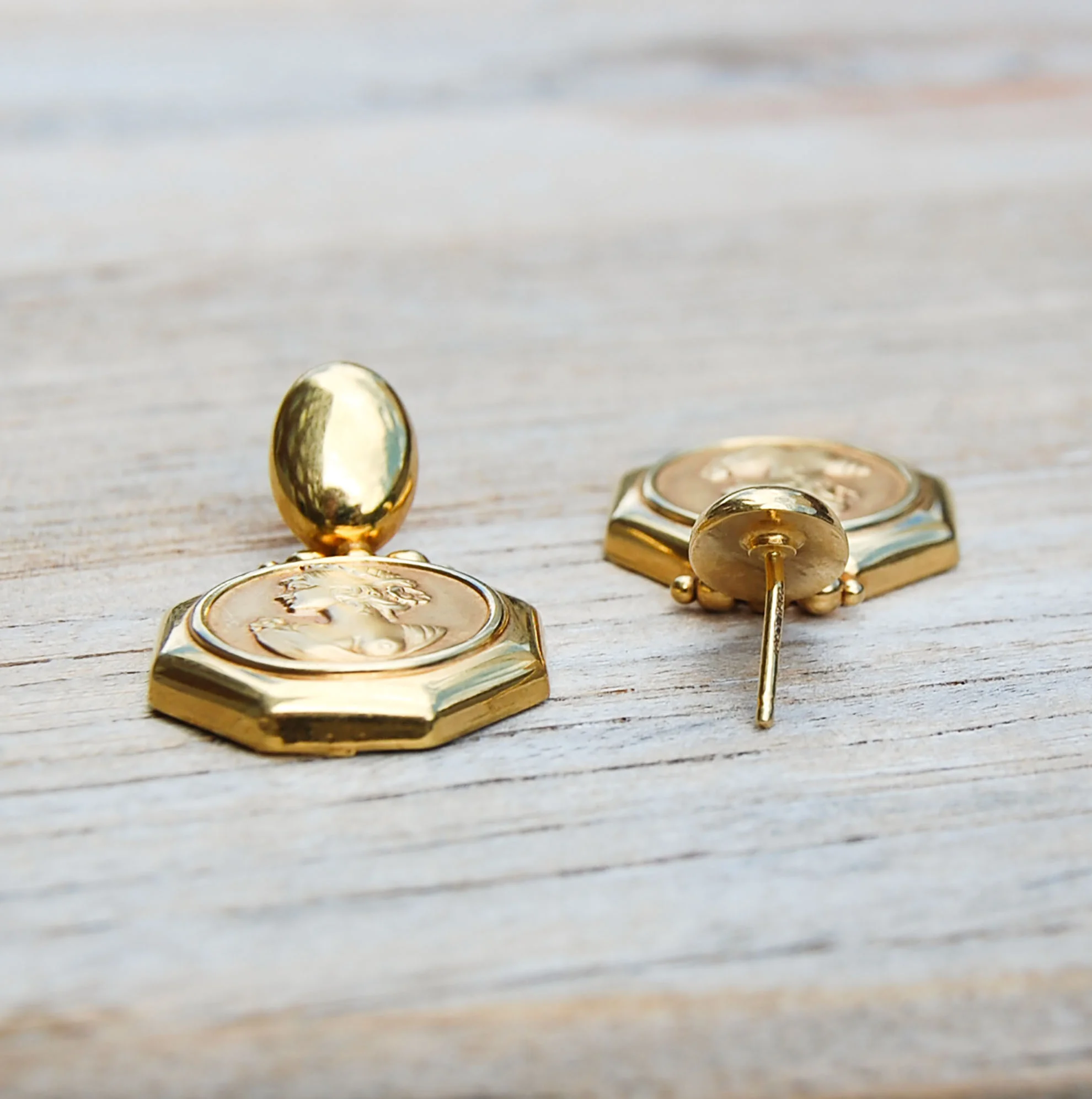 Vintage Jewelry, Vintage Earrings, Restored Gold and Silver Earrings, Vintage Diamonds.