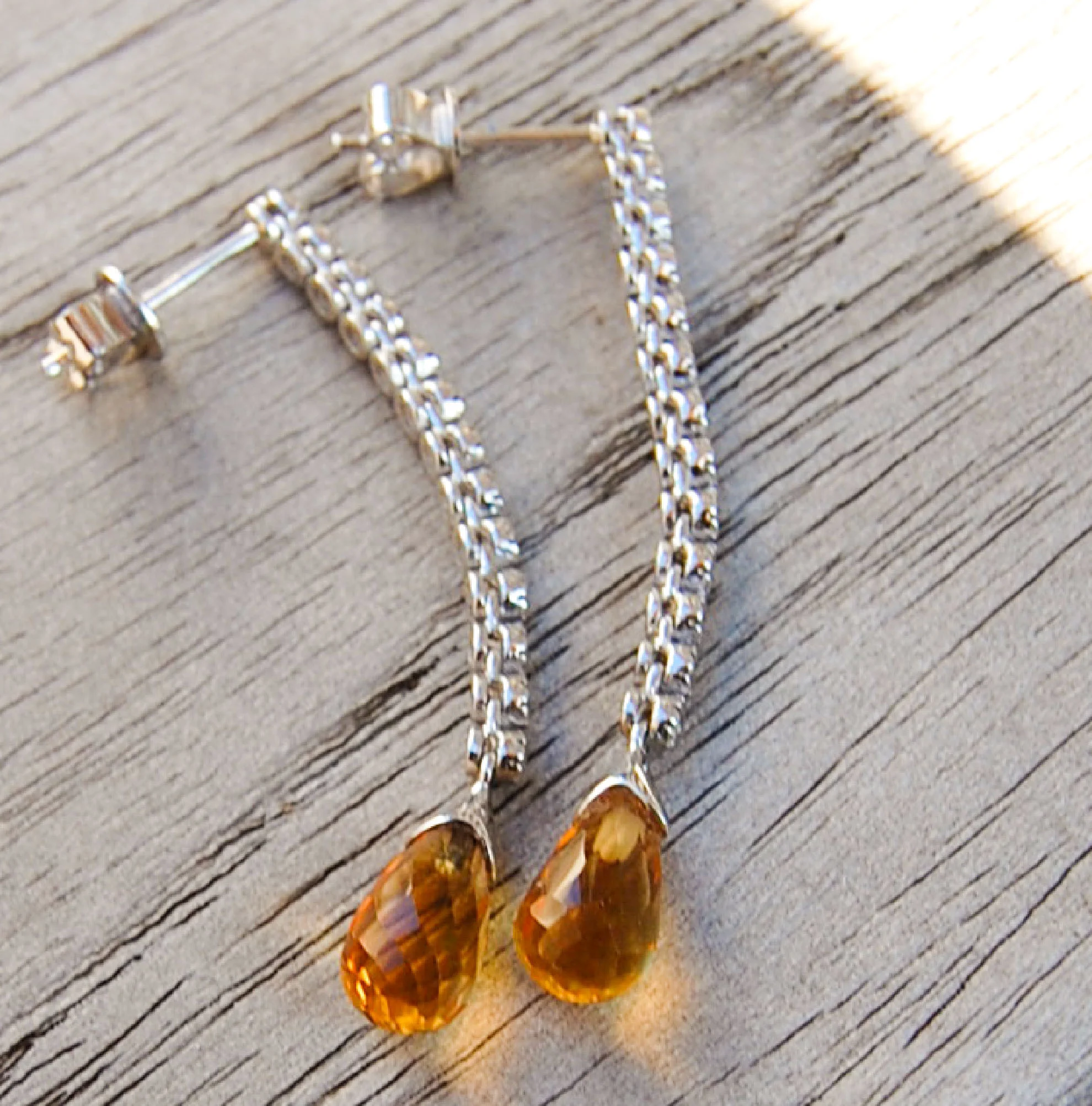 Vintage Jewelry, Vintage Earrings, Restored Gold and Silver Earrings, Vintage Diamonds.