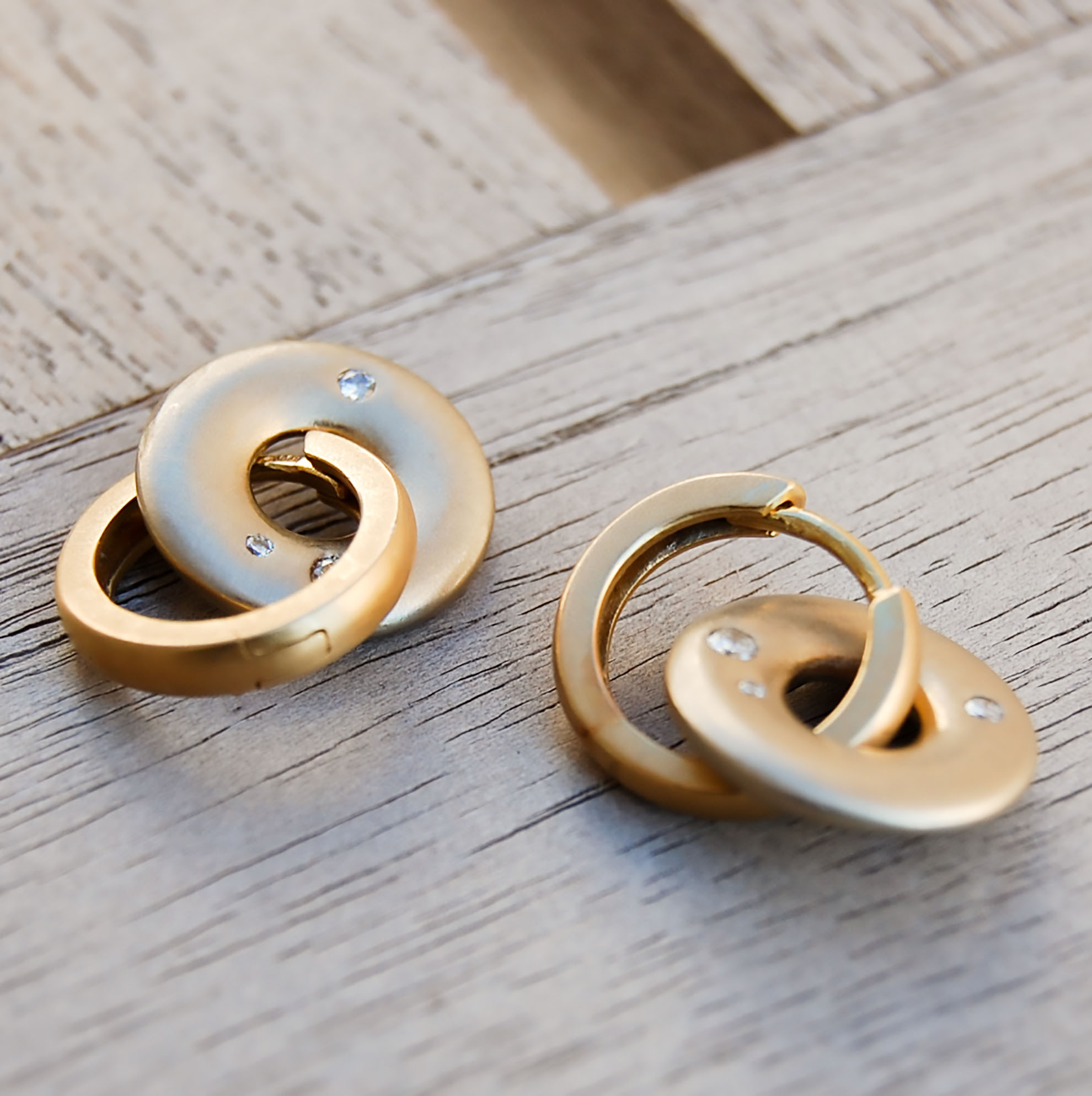 Vintage Jewelry, Vintage Earrings, Restored Gold and Silver Earrings, Vintage Diamonds.