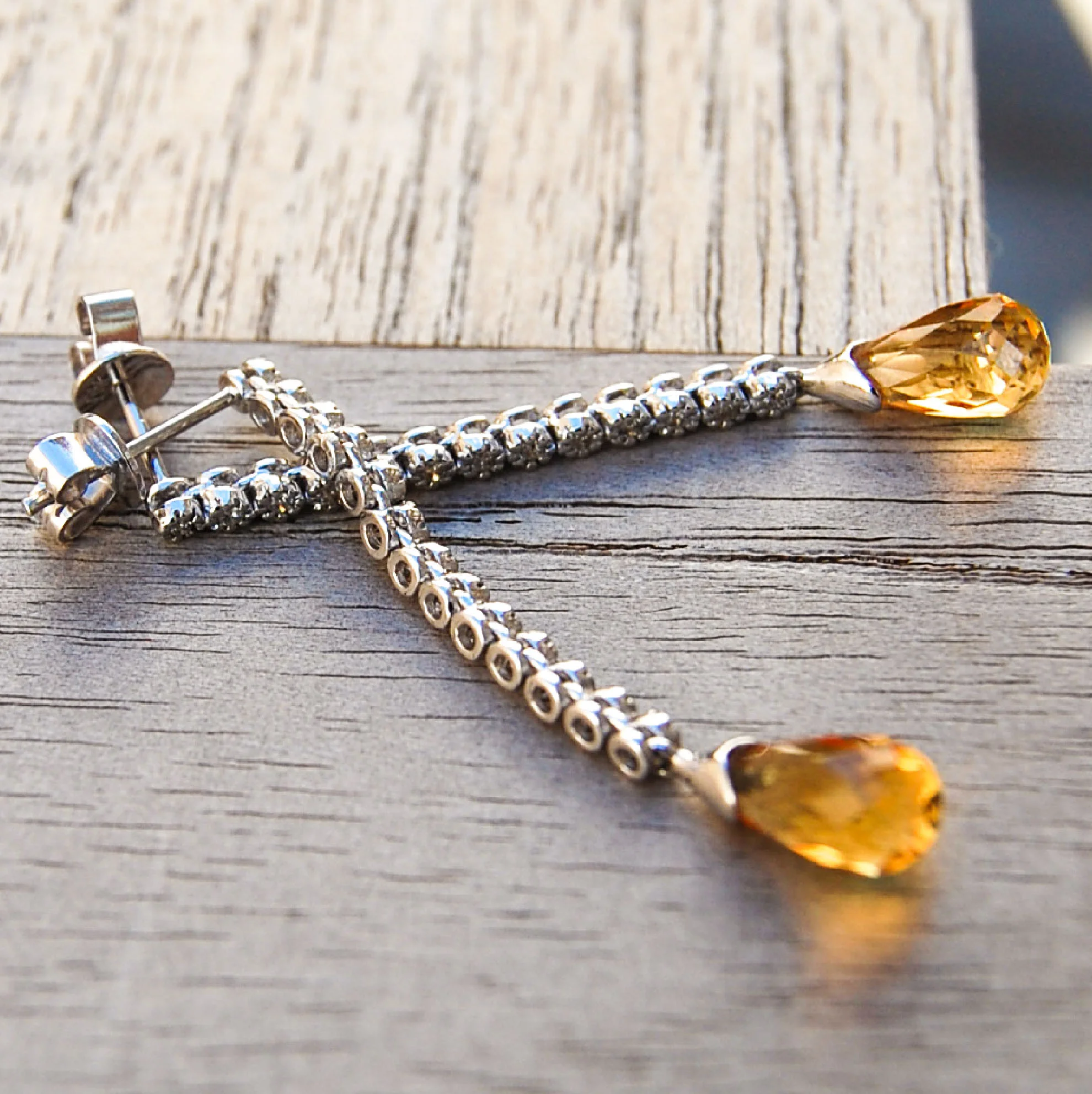 Vintage Jewelry, Vintage Earrings, Restored Gold and Silver Earrings, Vintage Diamonds.